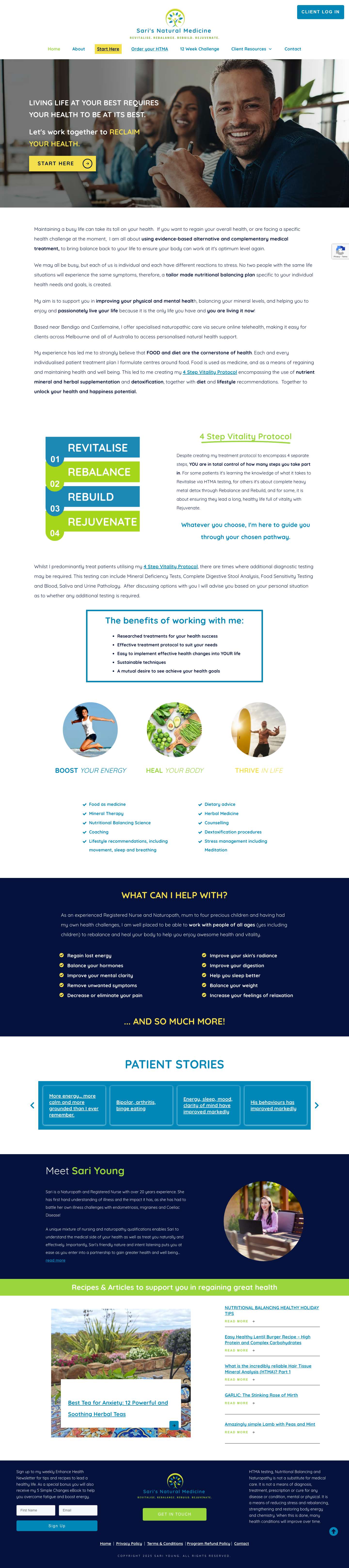 Sari Young | Naturopath | Sari's Natural Medicine - Full Screenshot