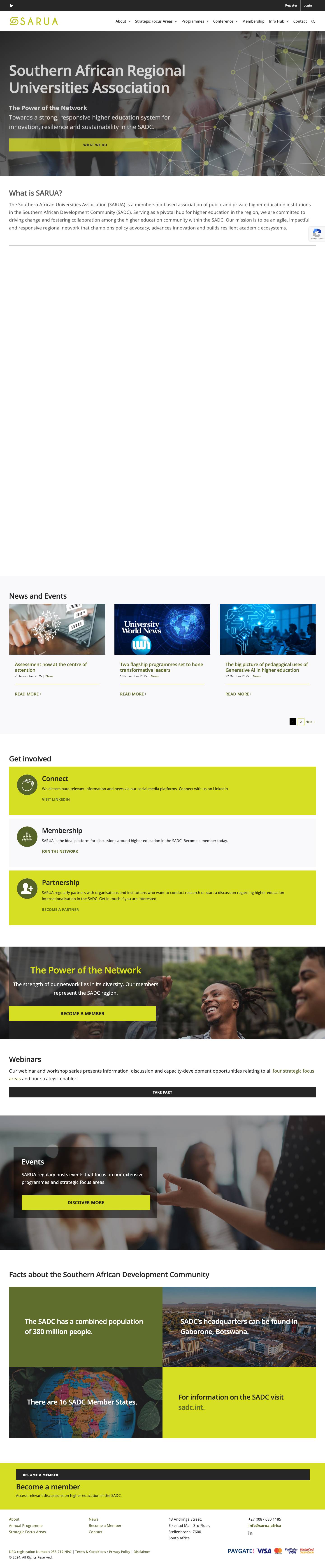 Home - SARUA - Full Screenshot