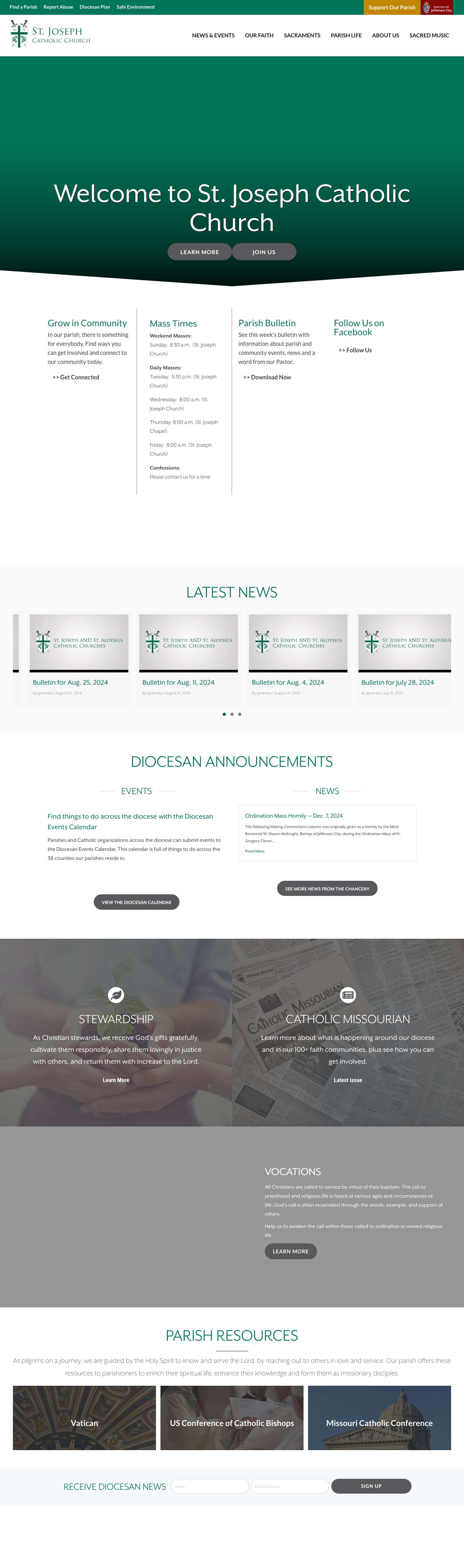 St. Joseph Parish (Edina) - Full Screenshot