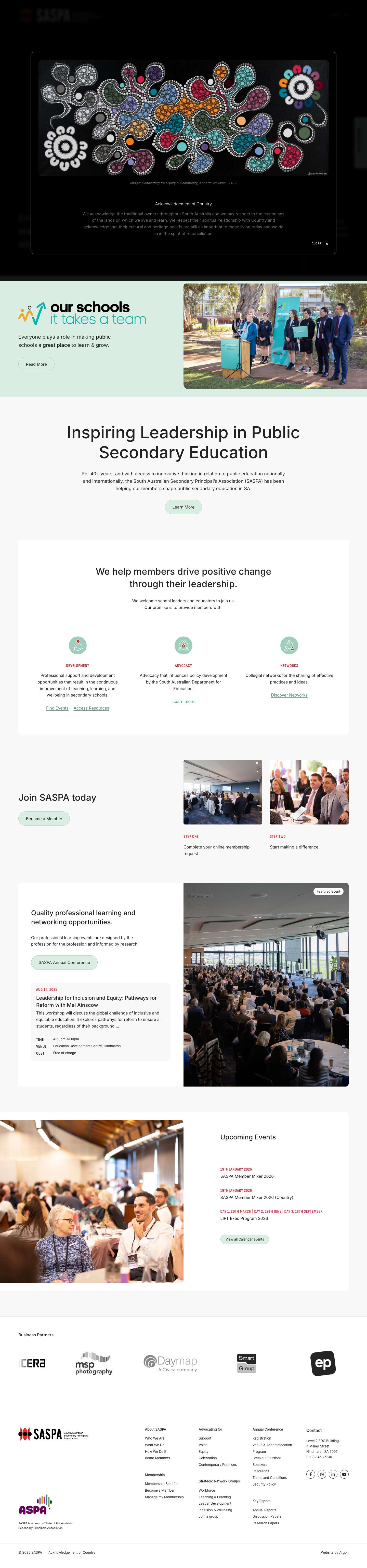 South Australian Secondary Principals' Association - Full Screenshot