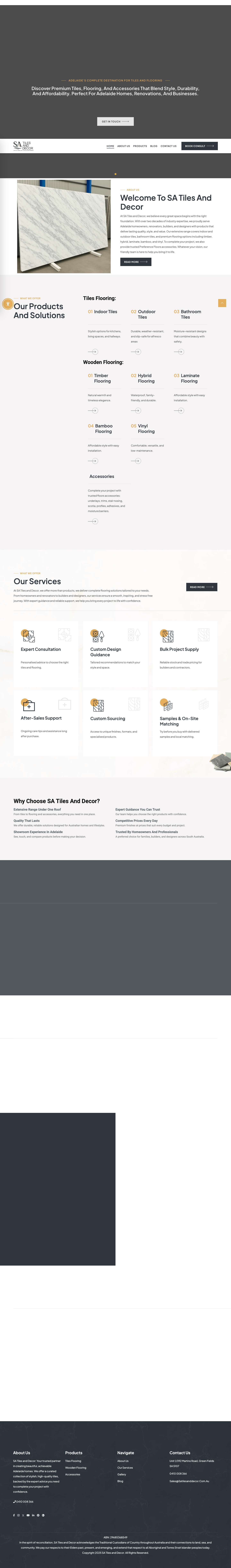 Premium Tiles & Décor Solutions | SA Tiles & Decor Adelaide - Full Screenshot