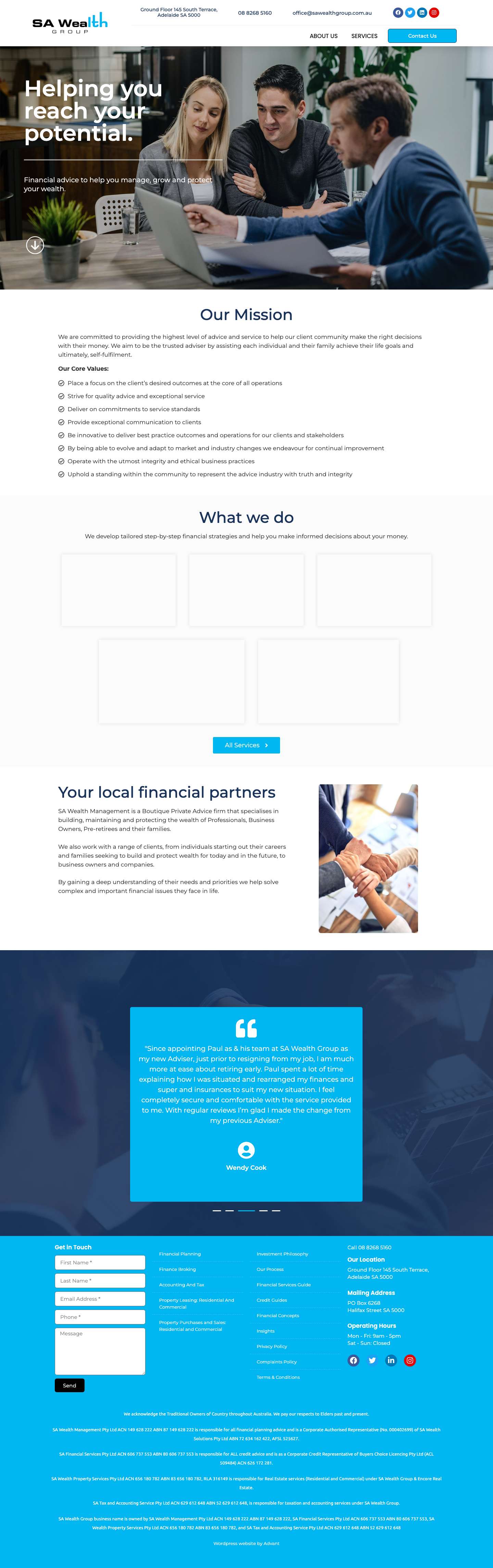 Home - SA Wealth Group - Full Screenshot