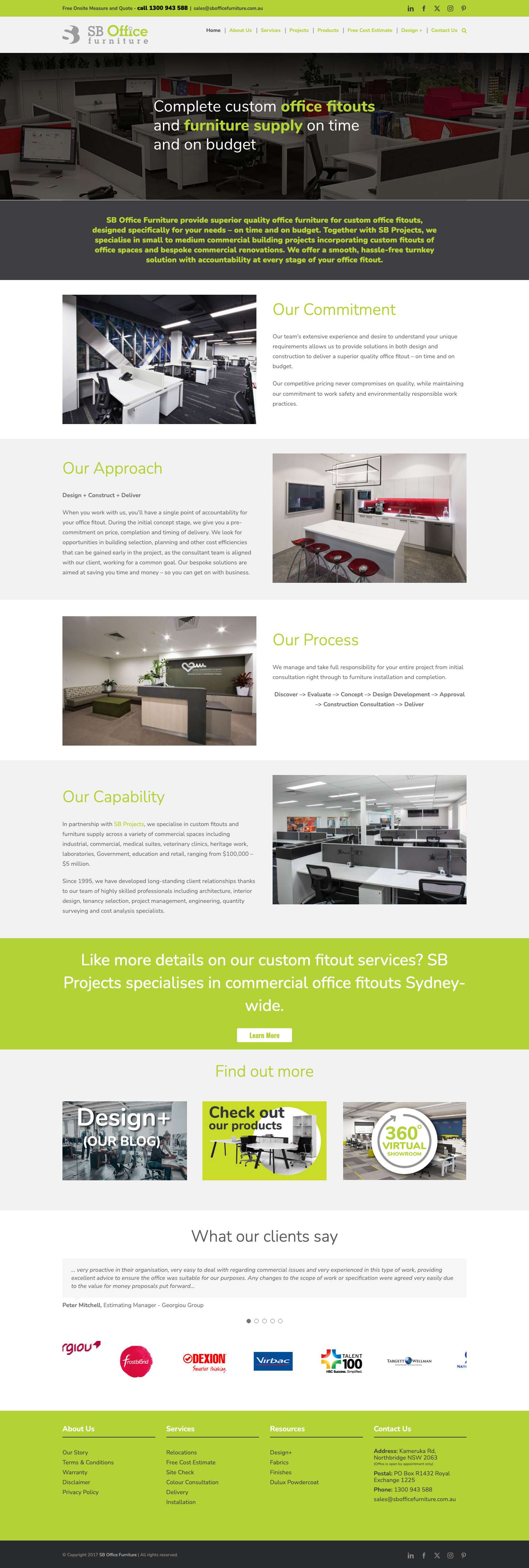 OFFICE AND COMMERCIAL FURNITURE FITOUT CONSULTANTS - Full Screenshot