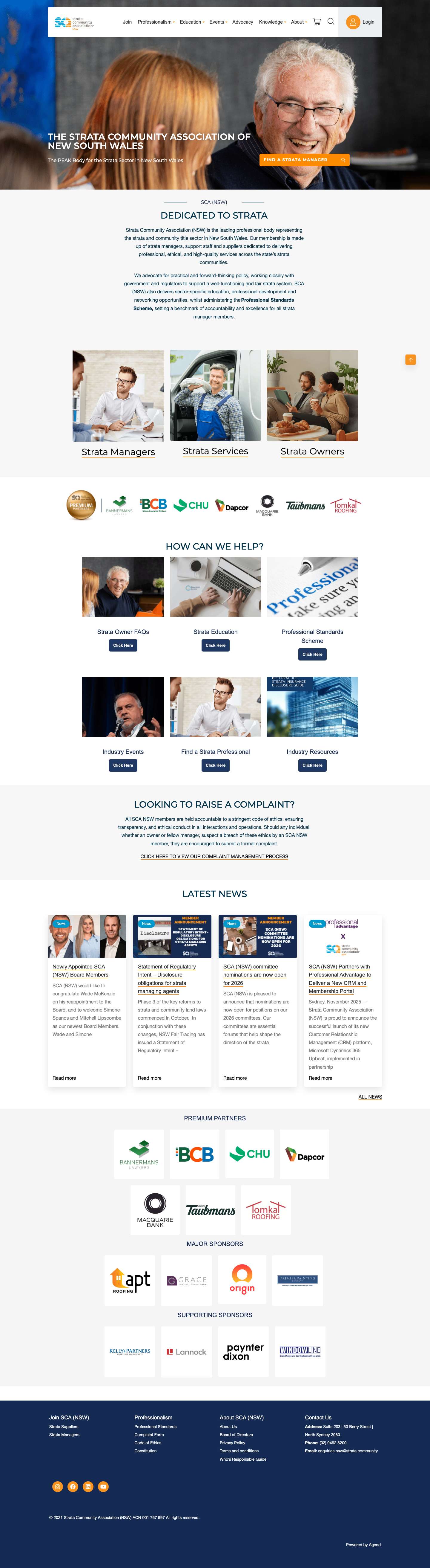 Home - Strata Community Association (NSW) - Full Screenshot