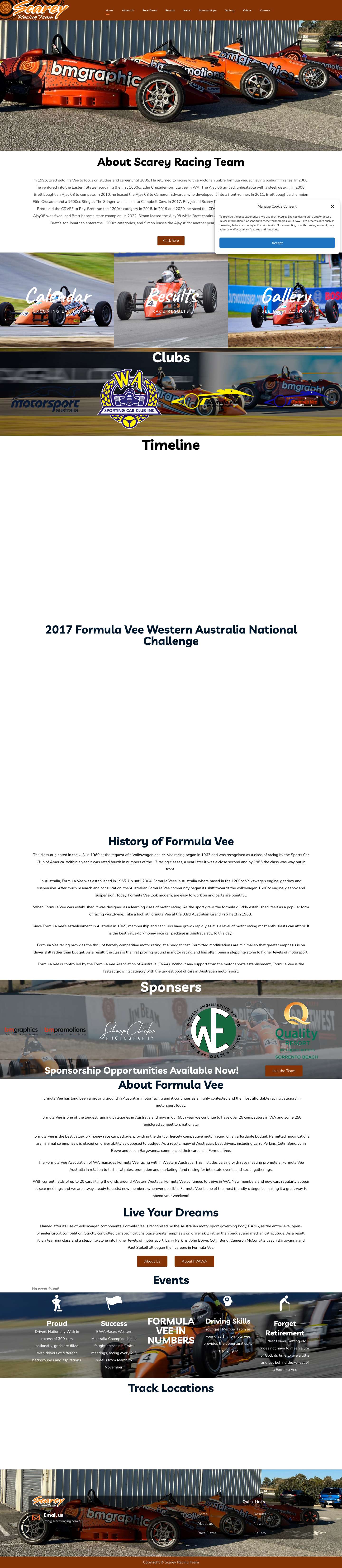 Scarey Racing Team – Western Australian based Formula Vee Racing Team - Full Screenshot
