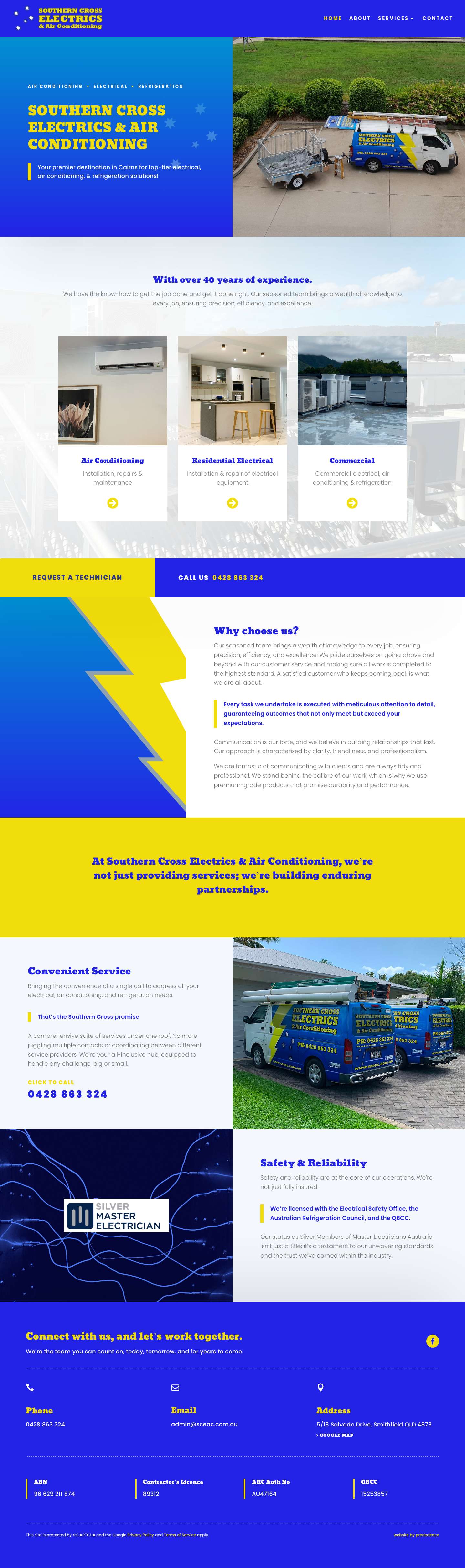 Southern Cross Electrics & Air Conditioning | Cairns - Full Screenshot