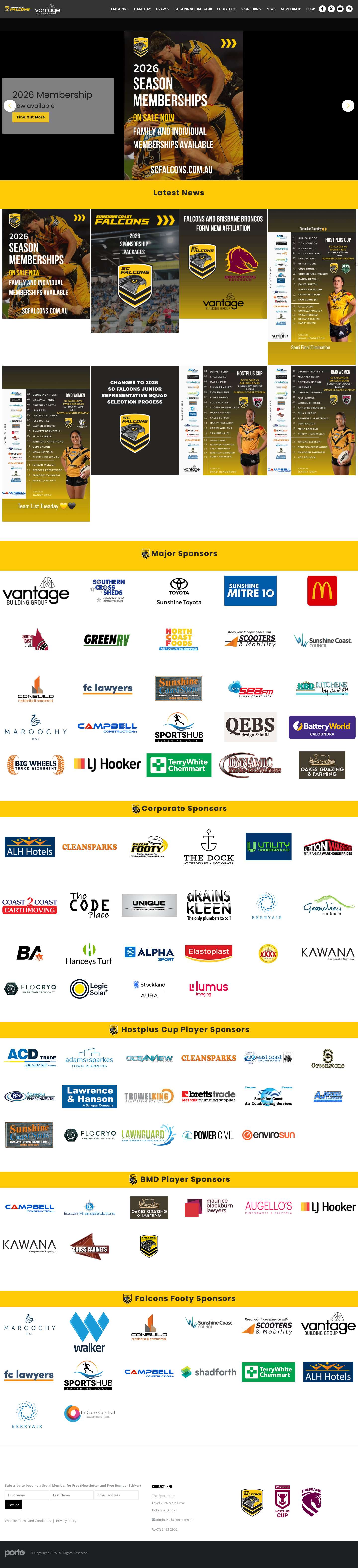 Sunshine Coast Falcons. – Our Team Our Town | QRL! - Full Screenshot