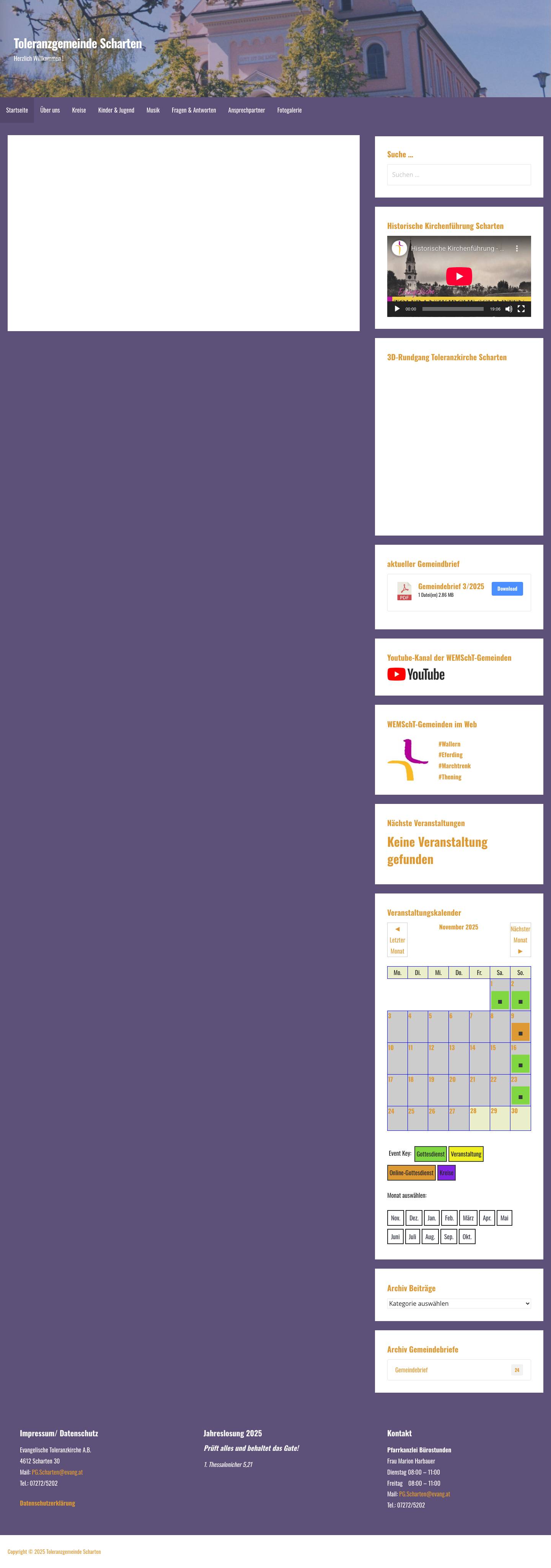 Toleranzgemeinde Scharten – Herzlich Willkommen ! - Full Screenshot
