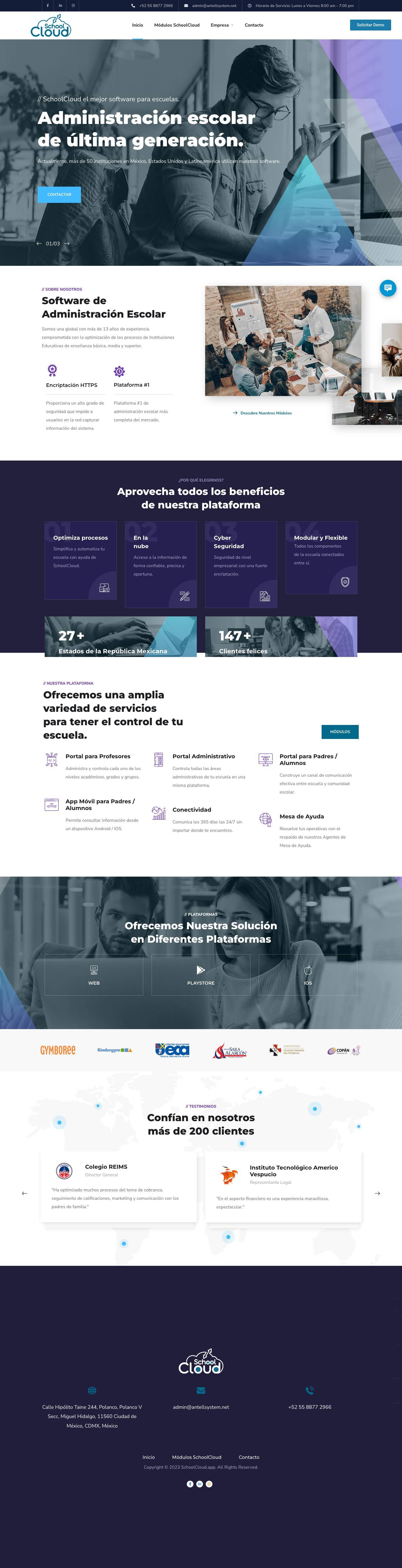 SchoolCloud – Plataforma de Administración Escolar - Full Screenshot