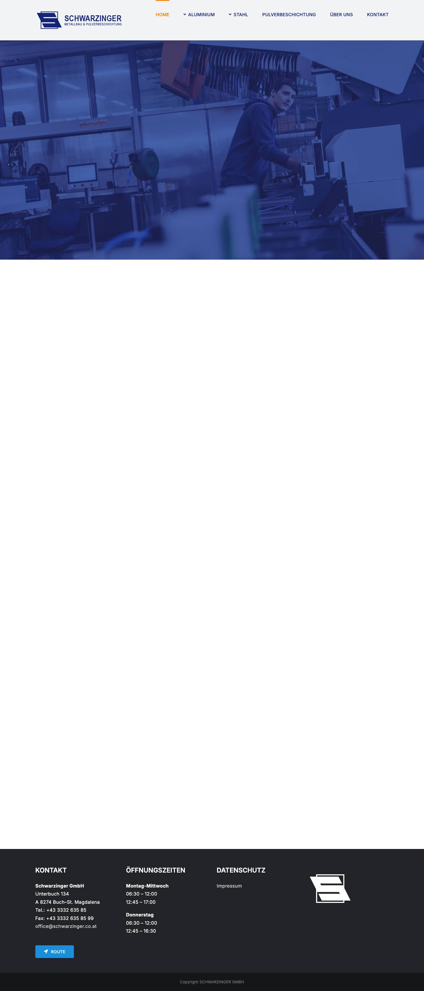 Schwarzinger GmbH – Metallbau und Pulverbeschichtung - Full Screenshot