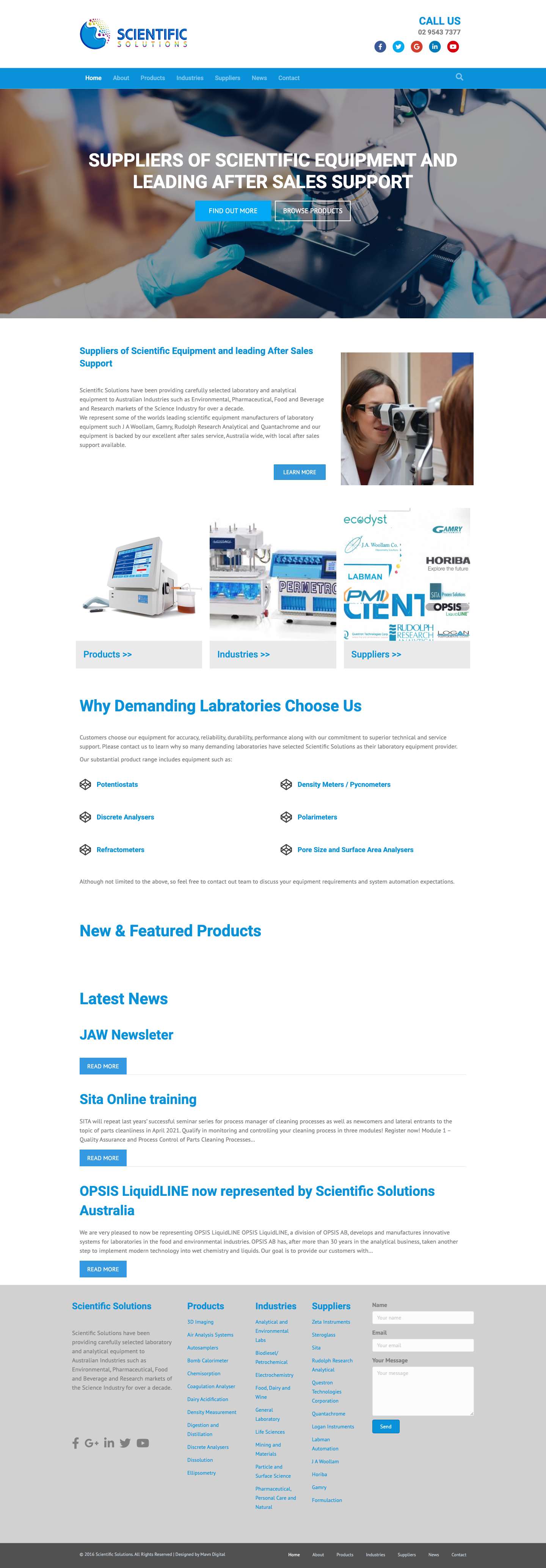 Home - Scientific Solutions - Full Screenshot