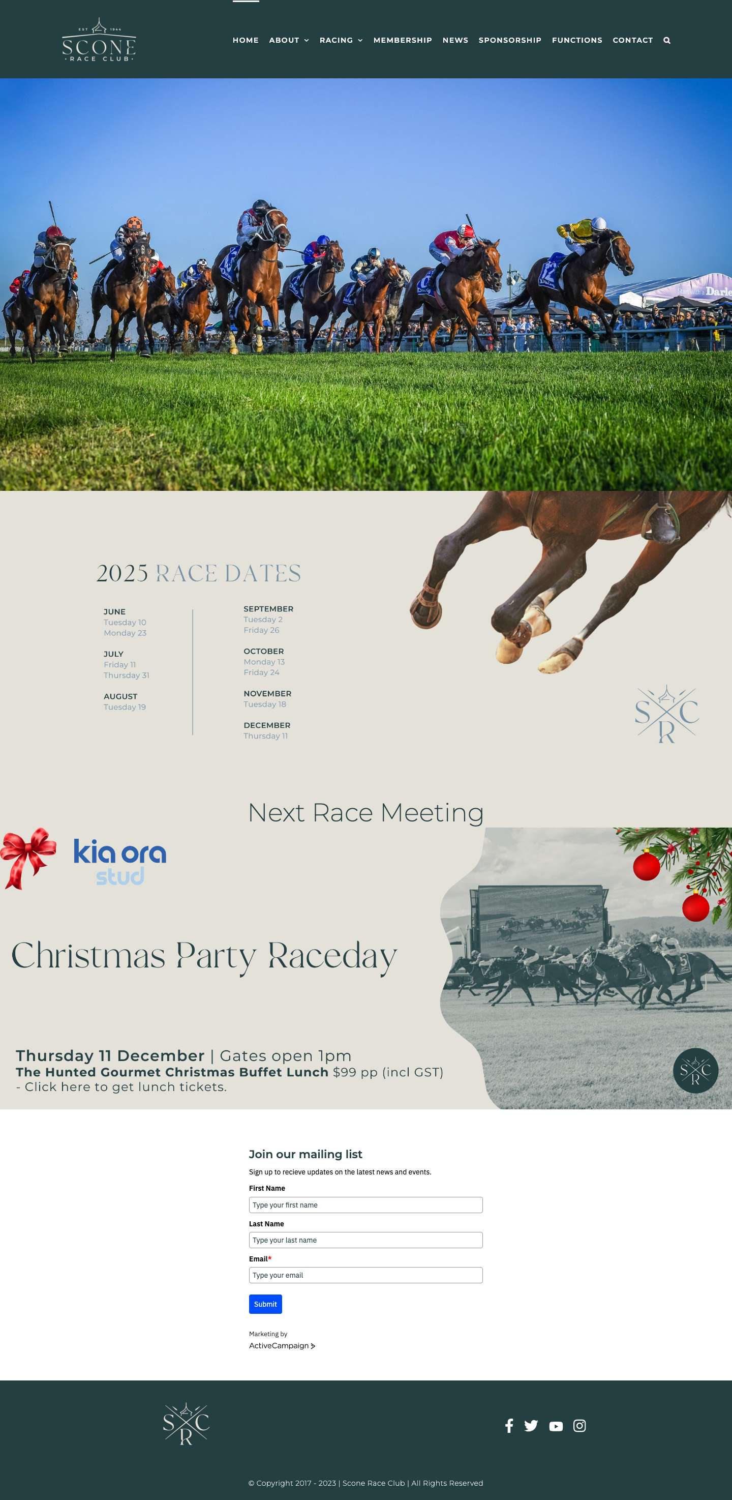Scone Race Club – Award winning thoroughbred race club - Full Screenshot