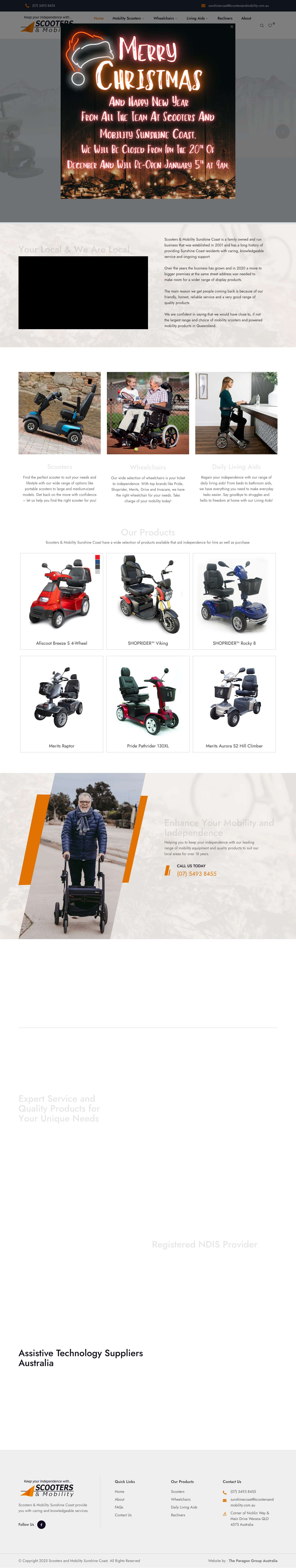 Home - Scooters and Mobility - Full Screenshot