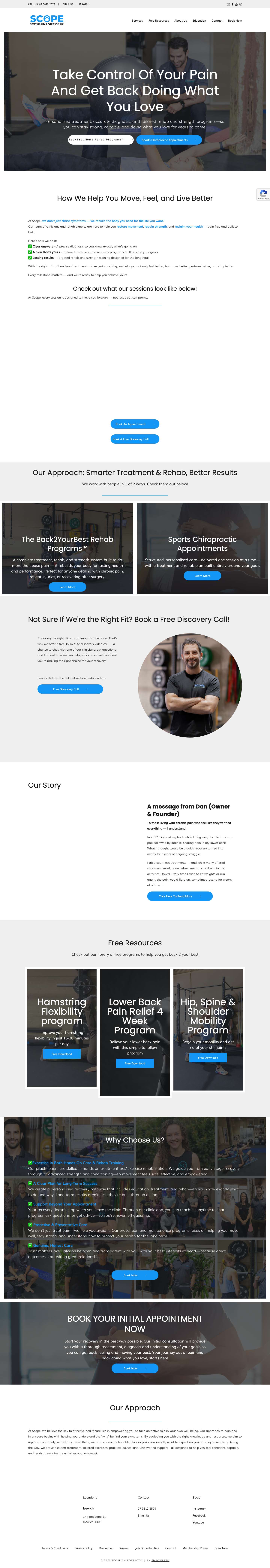 Scope Chiropractic | Ipswich Sports Chiro | Get Back 2 Your Best! - Full Screenshot