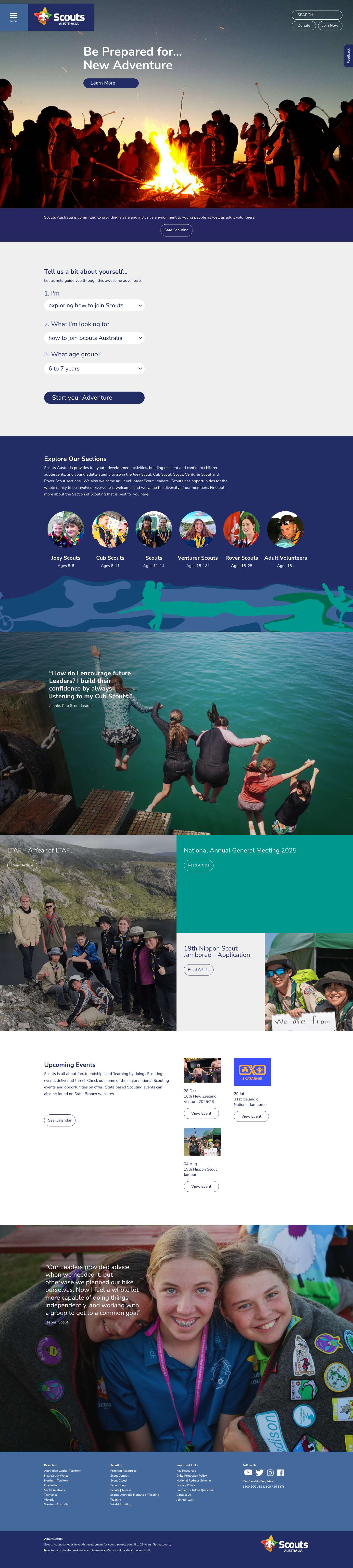 Home | Scouts Australia - Full Screenshot