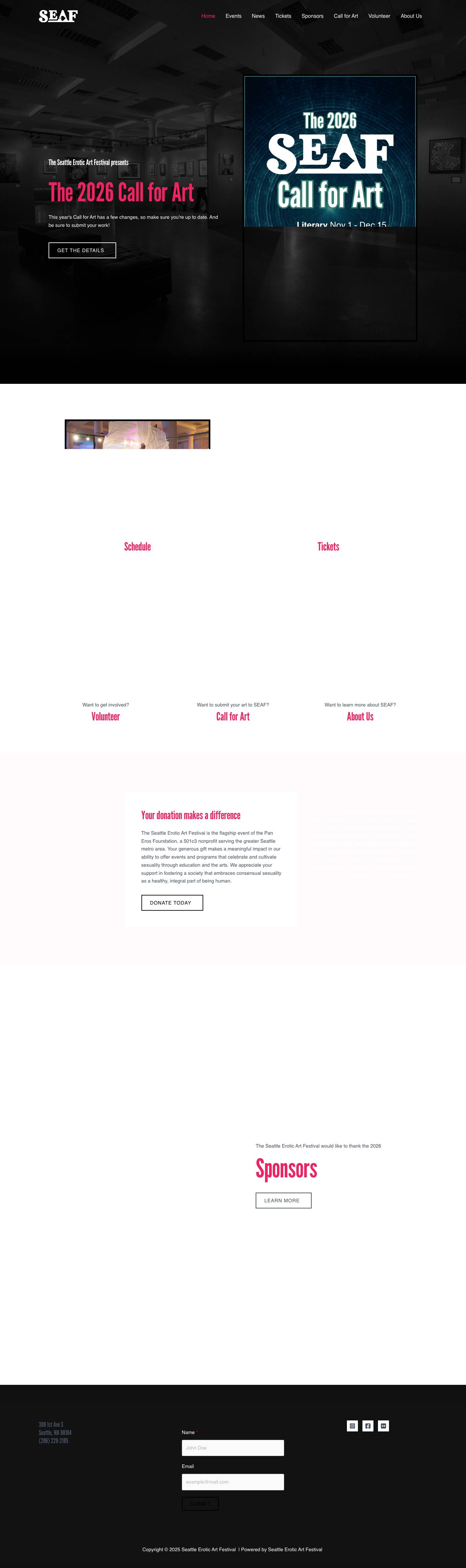 Home - Seattle Erotic Art Festival - Full Screenshot