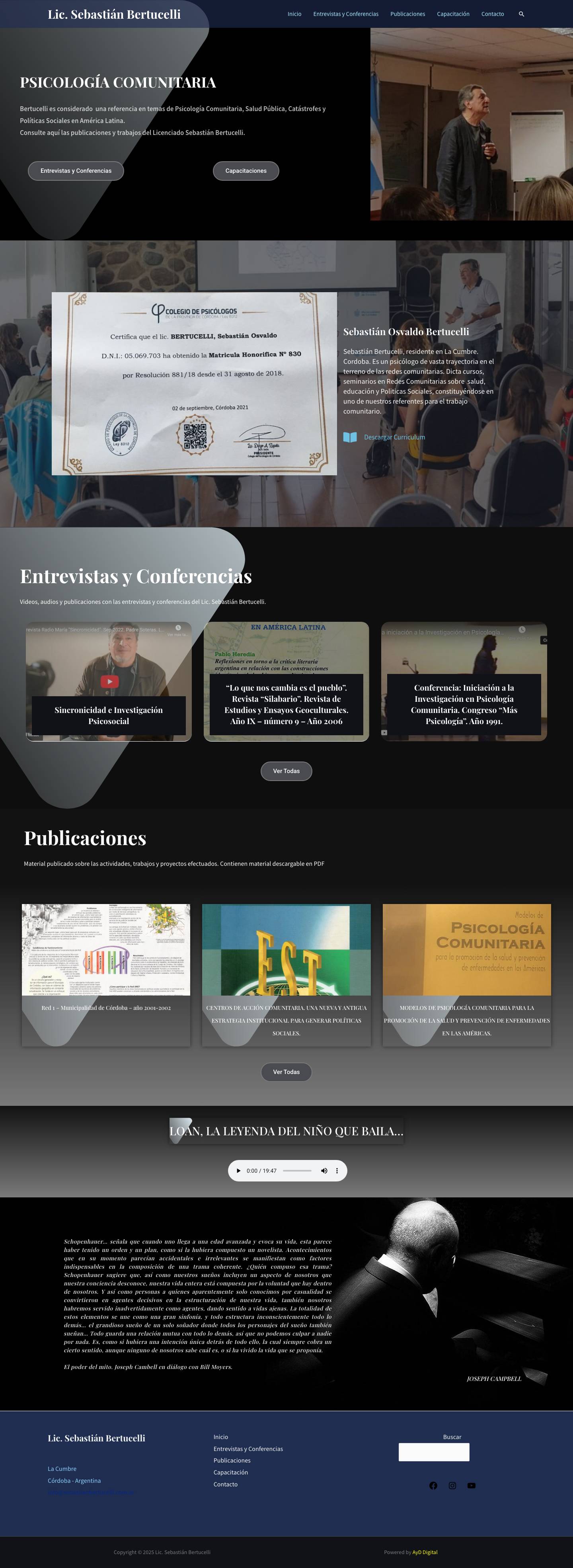Lic. Sebastián Bertucelli – Publicaciones y trabajos del licenciado Sebastián Bertucelli - Full Screenshot
