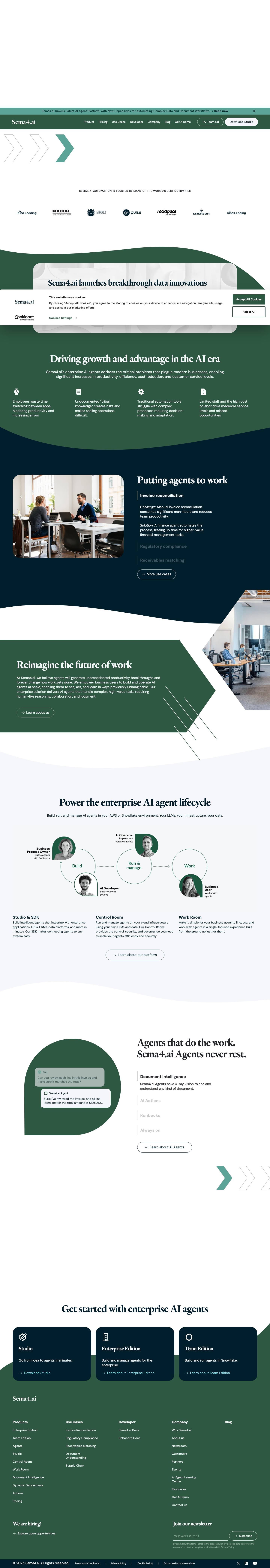 The Enterprise AI Agent Company | AI Solutions | Sema4.ai - Full Screenshot