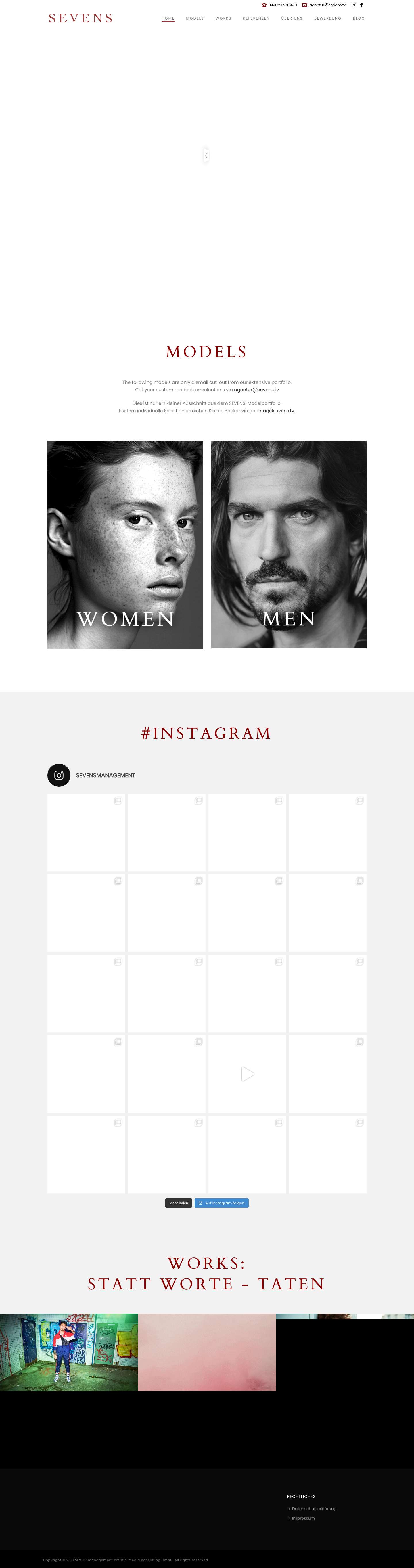 SEVENS – The People Model Management - Full Screenshot