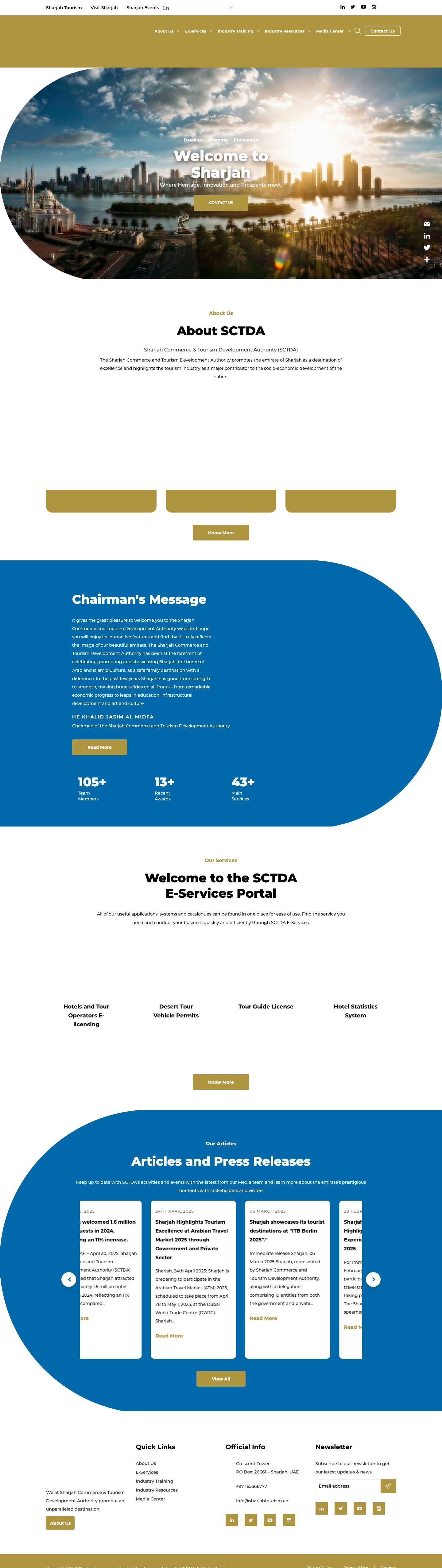 Sharjah Tourism and Commerce Development Authority - SCTDA - Full Screenshot