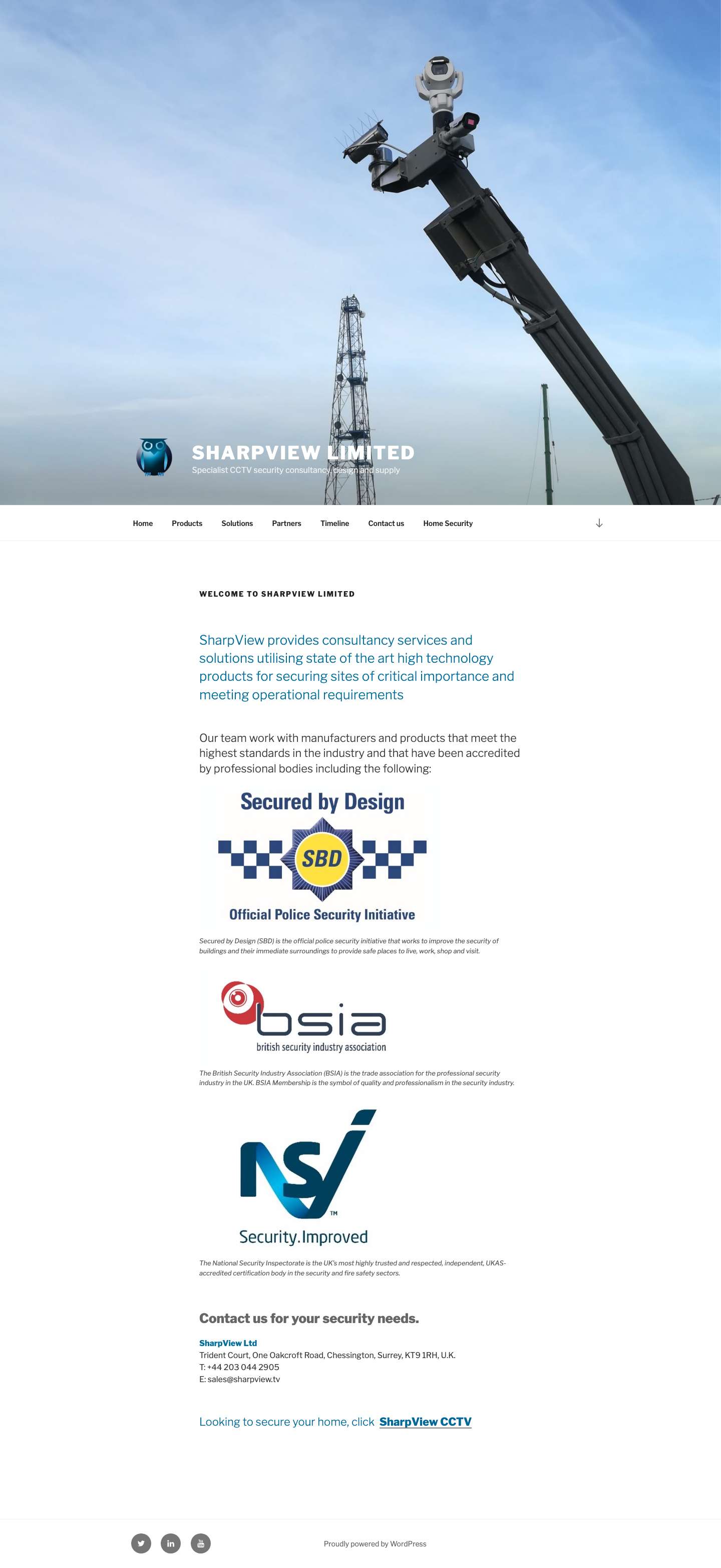 SharpView Limited – Specialist CCTV security consultancy, design and supply - Full Screenshot