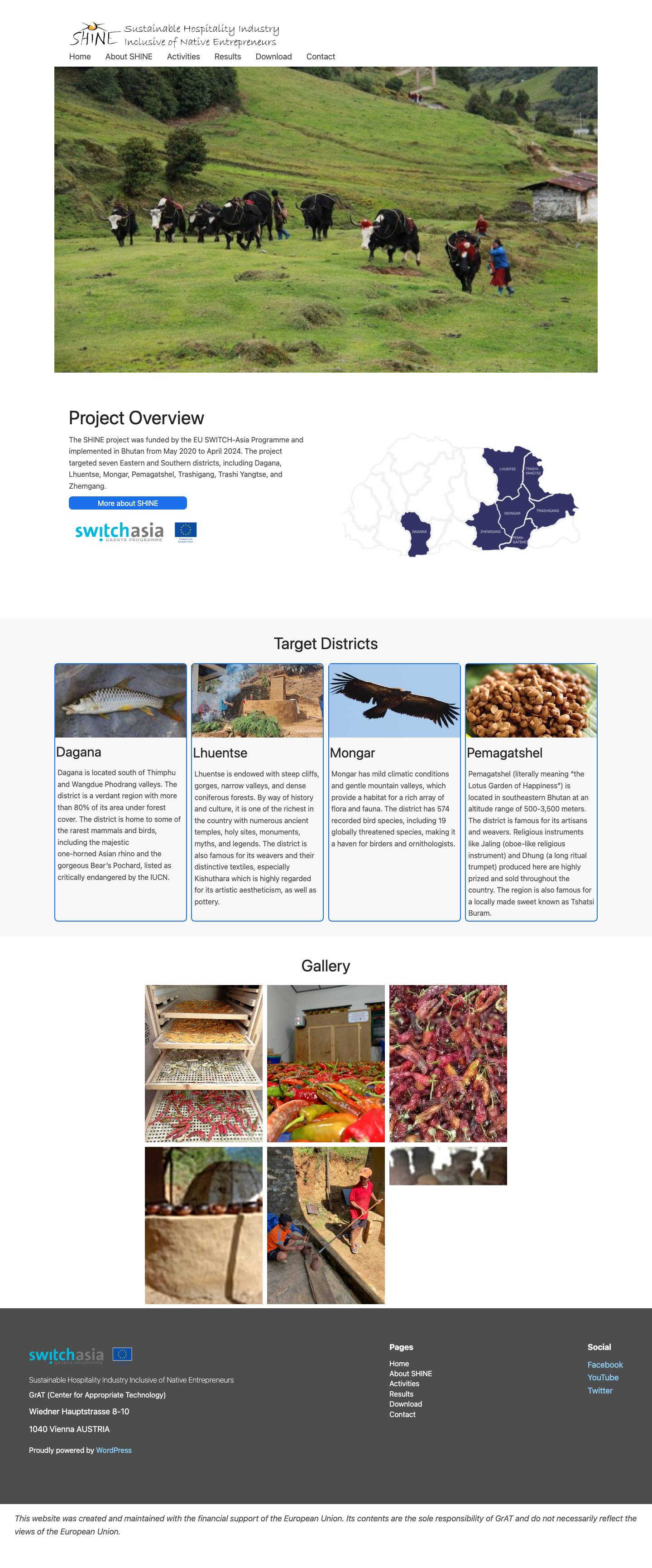 Sustainable Hospitality Industry Inclusive of Native Entrepreneurs – Project Website - Full Screenshot