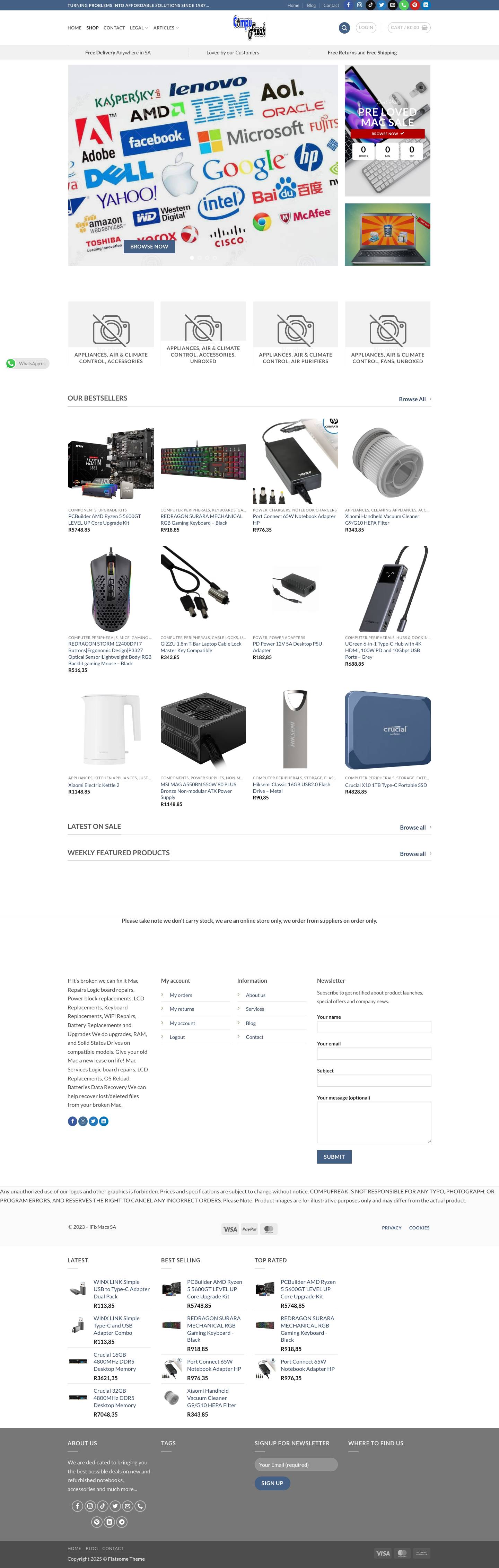 CompuFreak IT Solutions Online Shop – Turning Problems into Affordable Solutions since 1987 - Full Screenshot