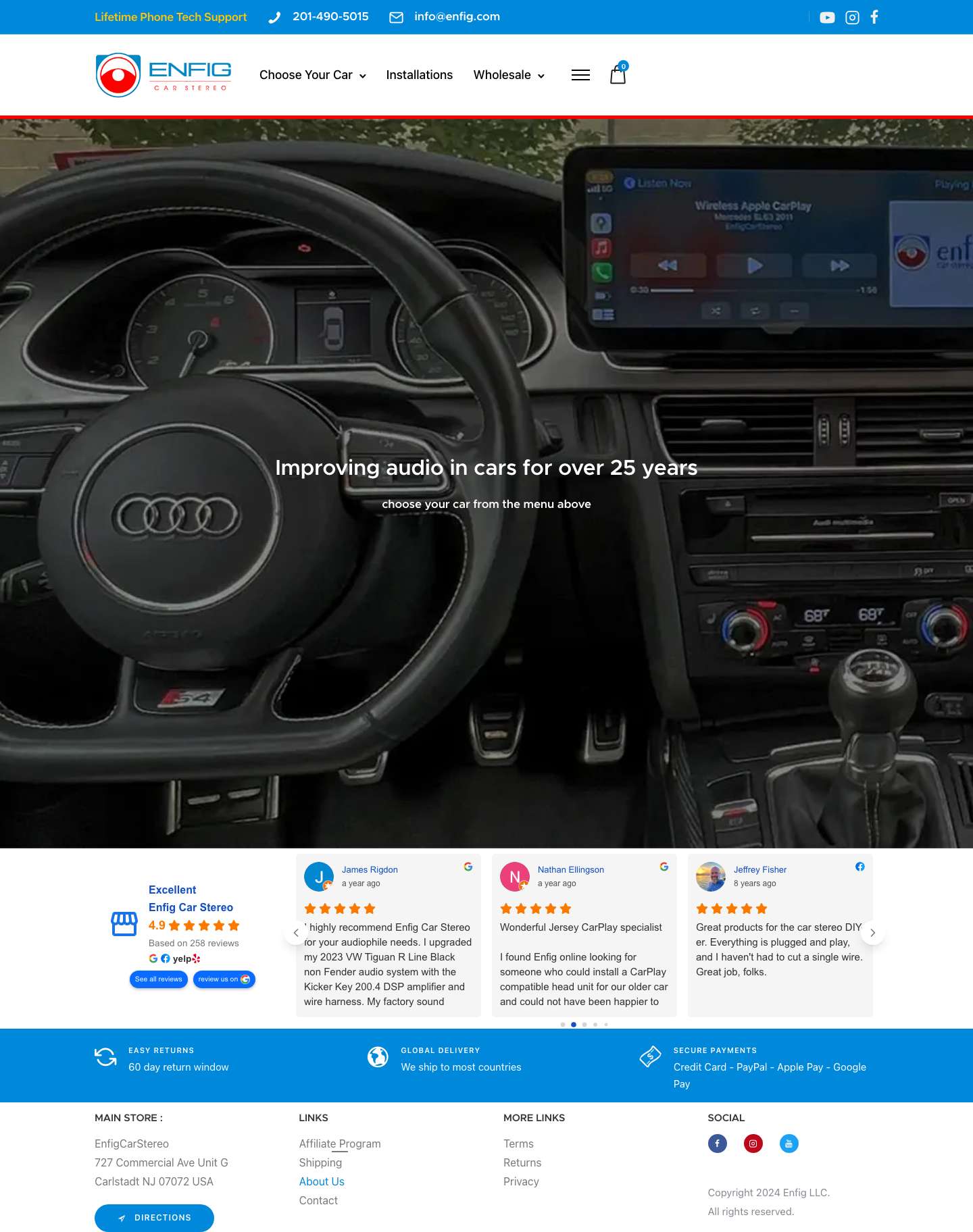 Home - Enfig Car Stereo - Full Screenshot