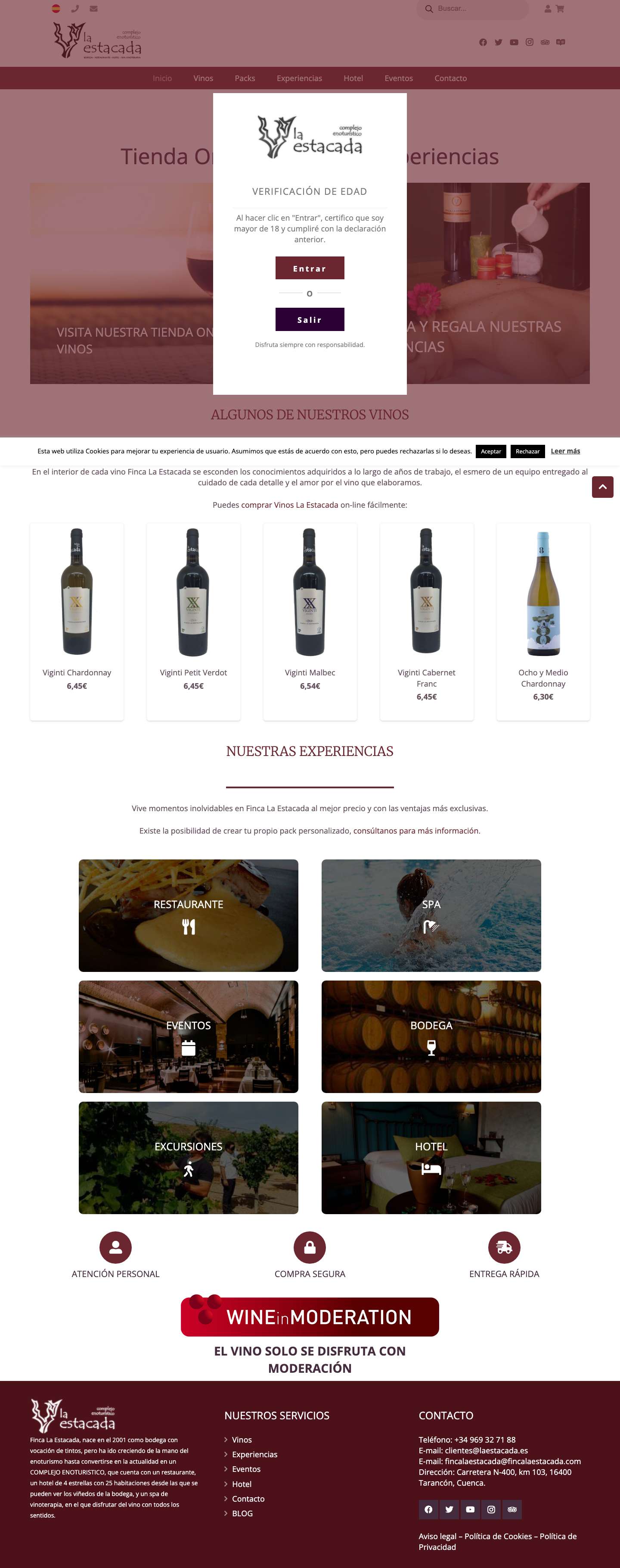Tienda online - Complejo Enoturístico Finca La Estacada - Full Screenshot