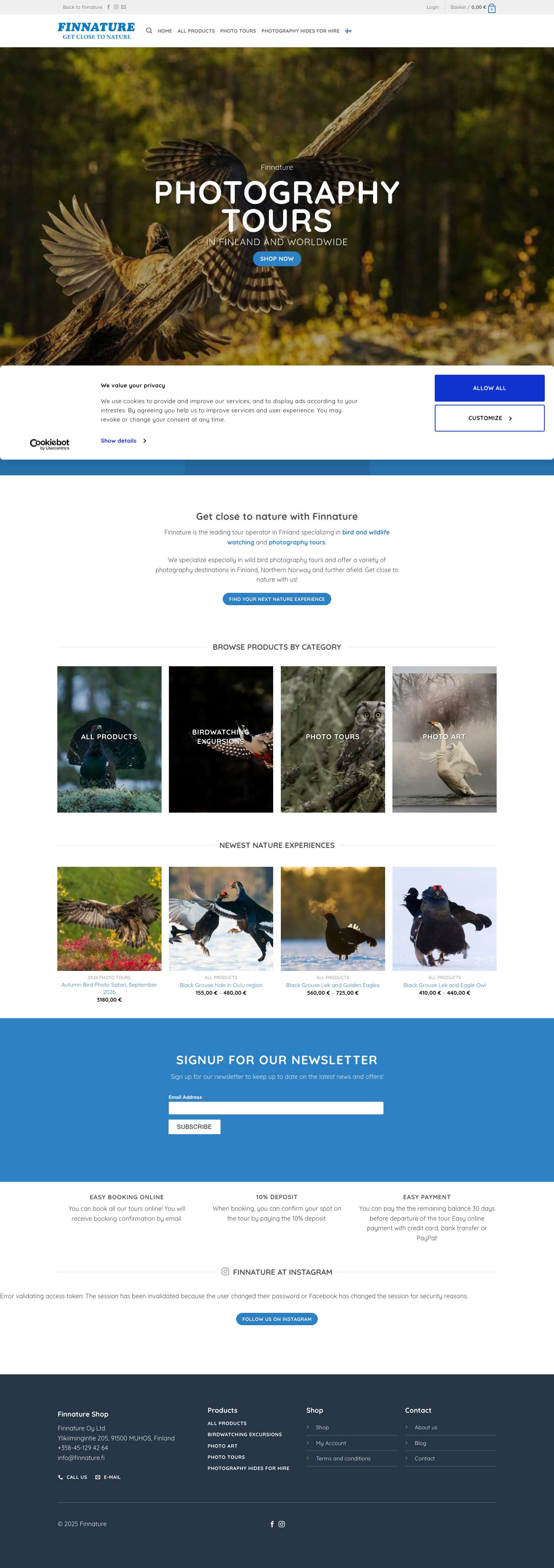Etusivu | Finnature Shop - Full Screenshot