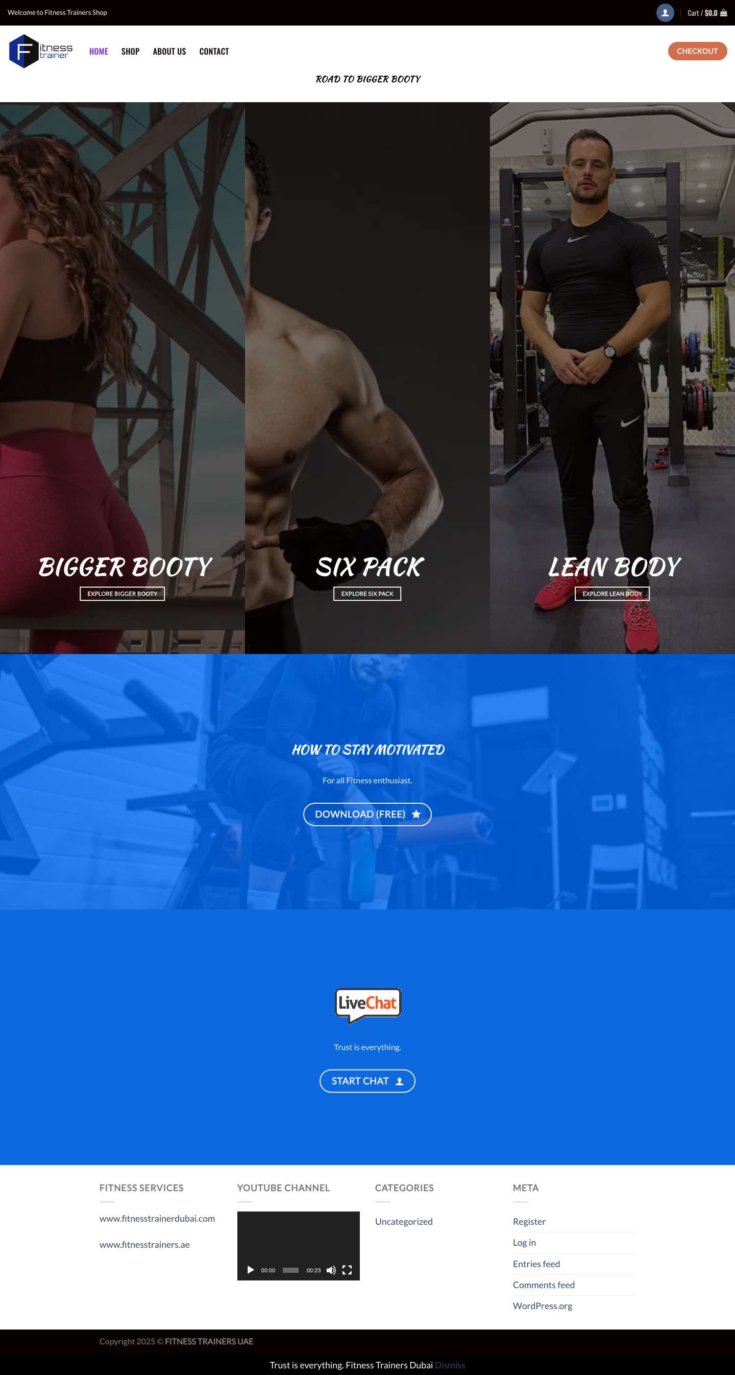 HOME • Shop by Fitness Trainers - Full Screenshot