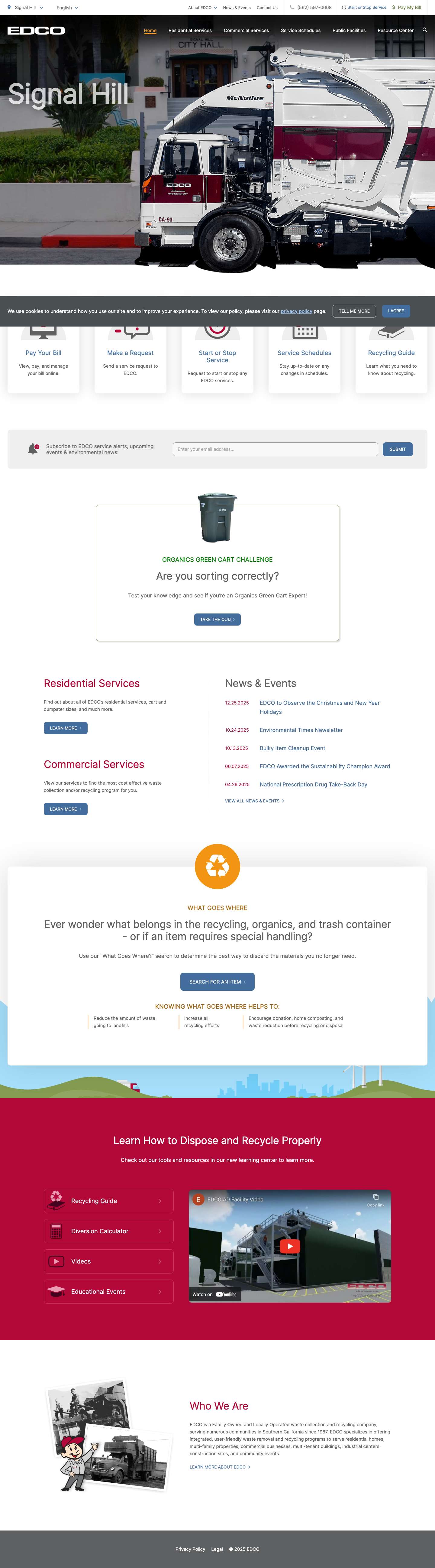 Residential and Commercial Waste - EDCO Signal Hill - Full Screenshot