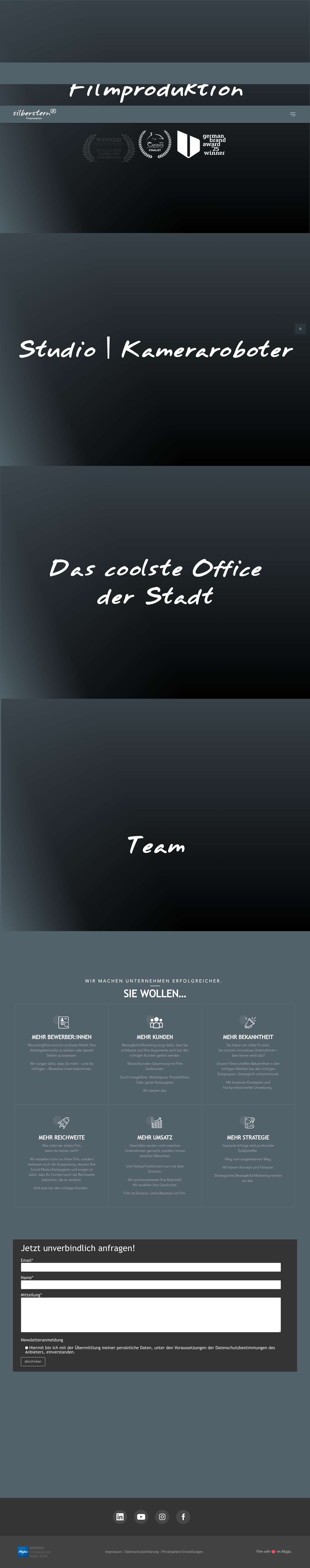 Preisgekrönte Filmproduktion aus Kempten - silberstern - Full Screenshot