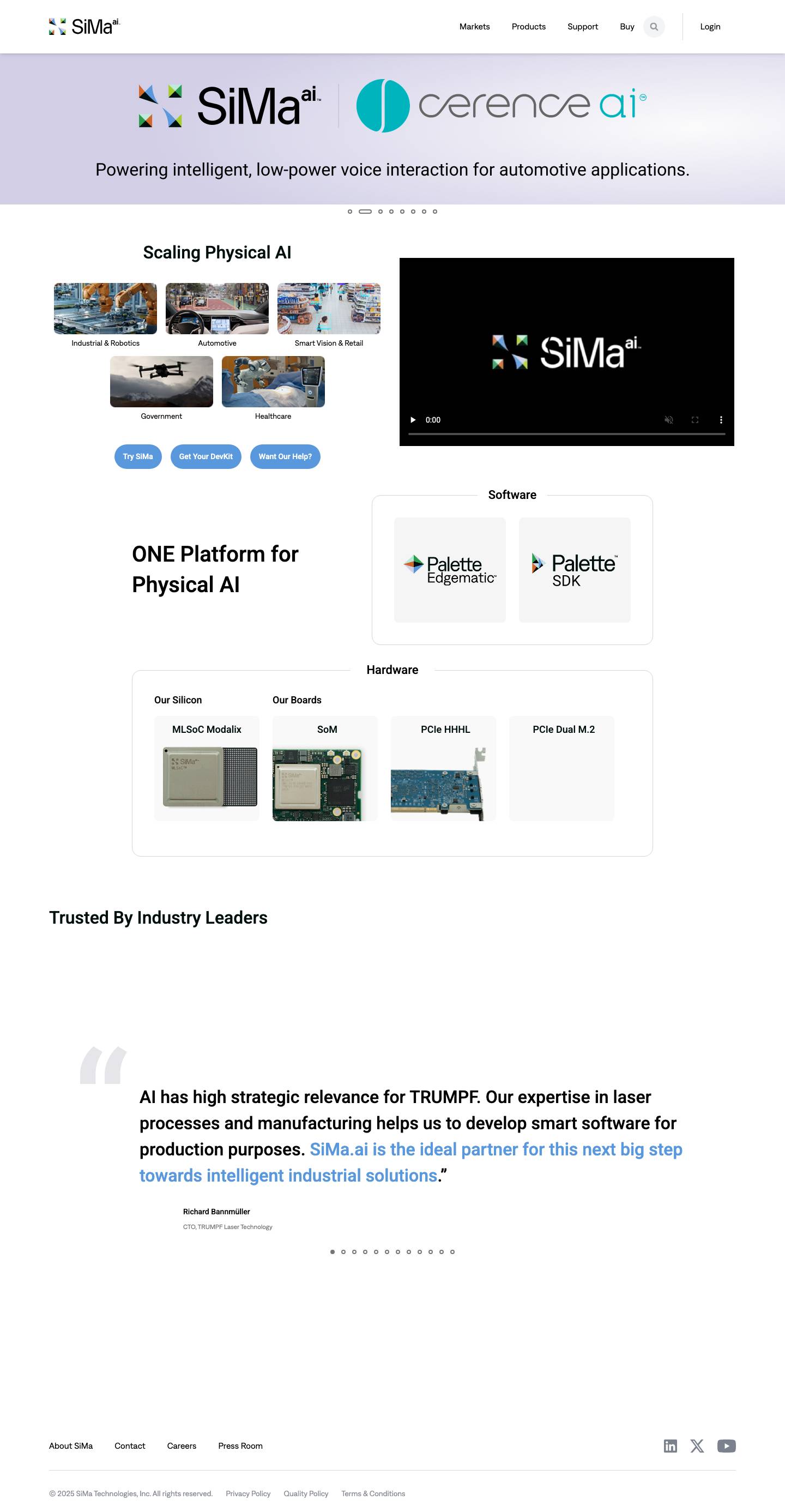 Home – SiMa.ai: Scaling Physical AI - Full Screenshot