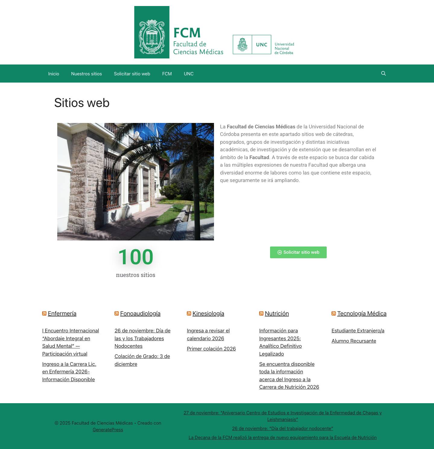 Facultad de Ciencias Médicas – Multisitio - Full Screenshot