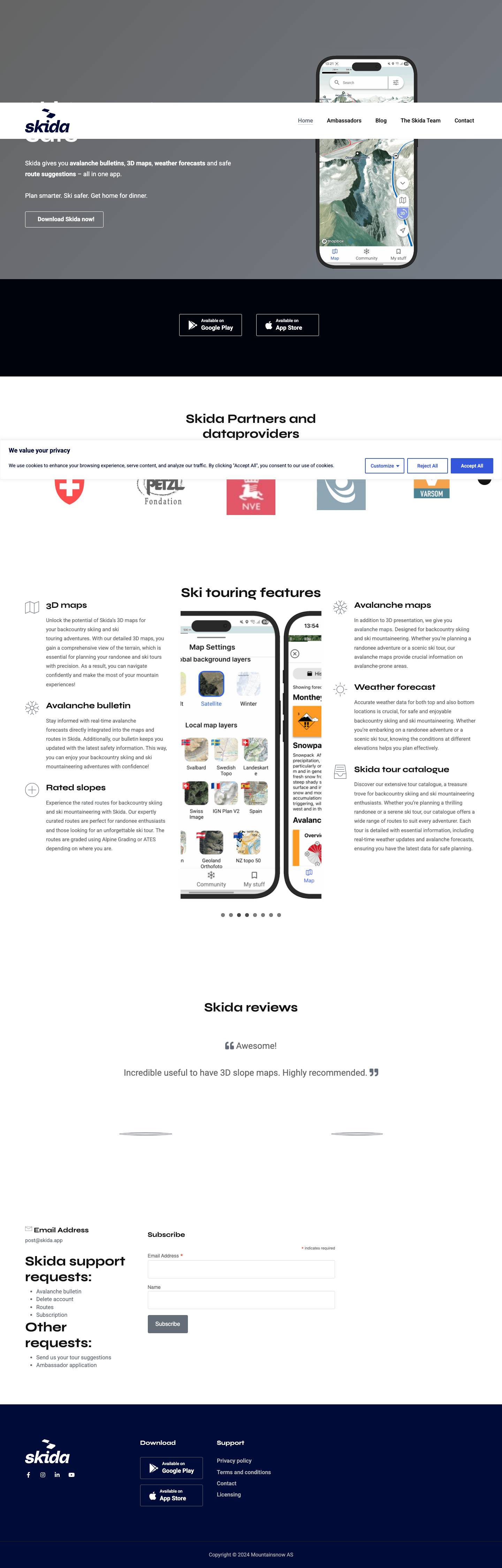 Skida, the app for better and safer ski touring - Full Screenshot