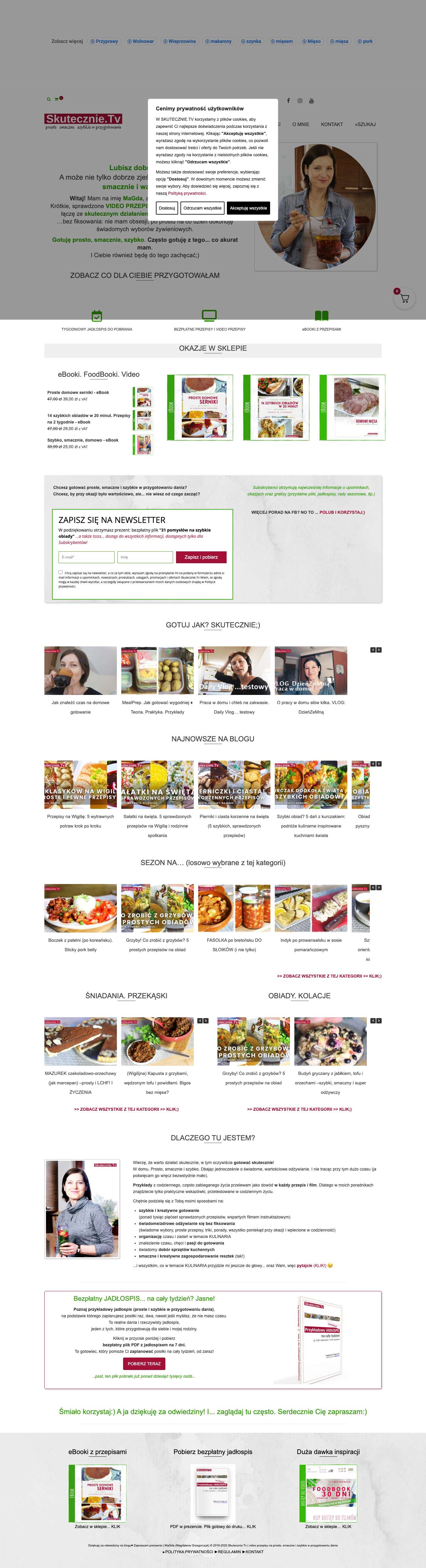 Strona główna - Skutecznie.Tv | video przepisy na proste, smaczne i szybkie w przygotowaniu dania - Full Screenshot