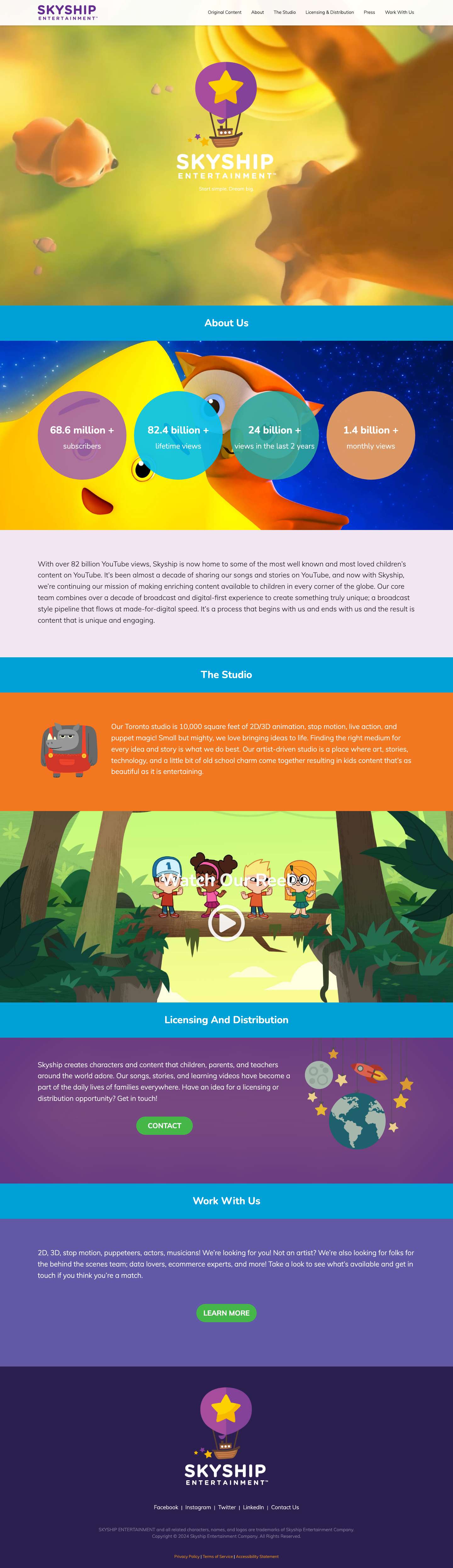 Home - Skyship Entertainment - Full Screenshot