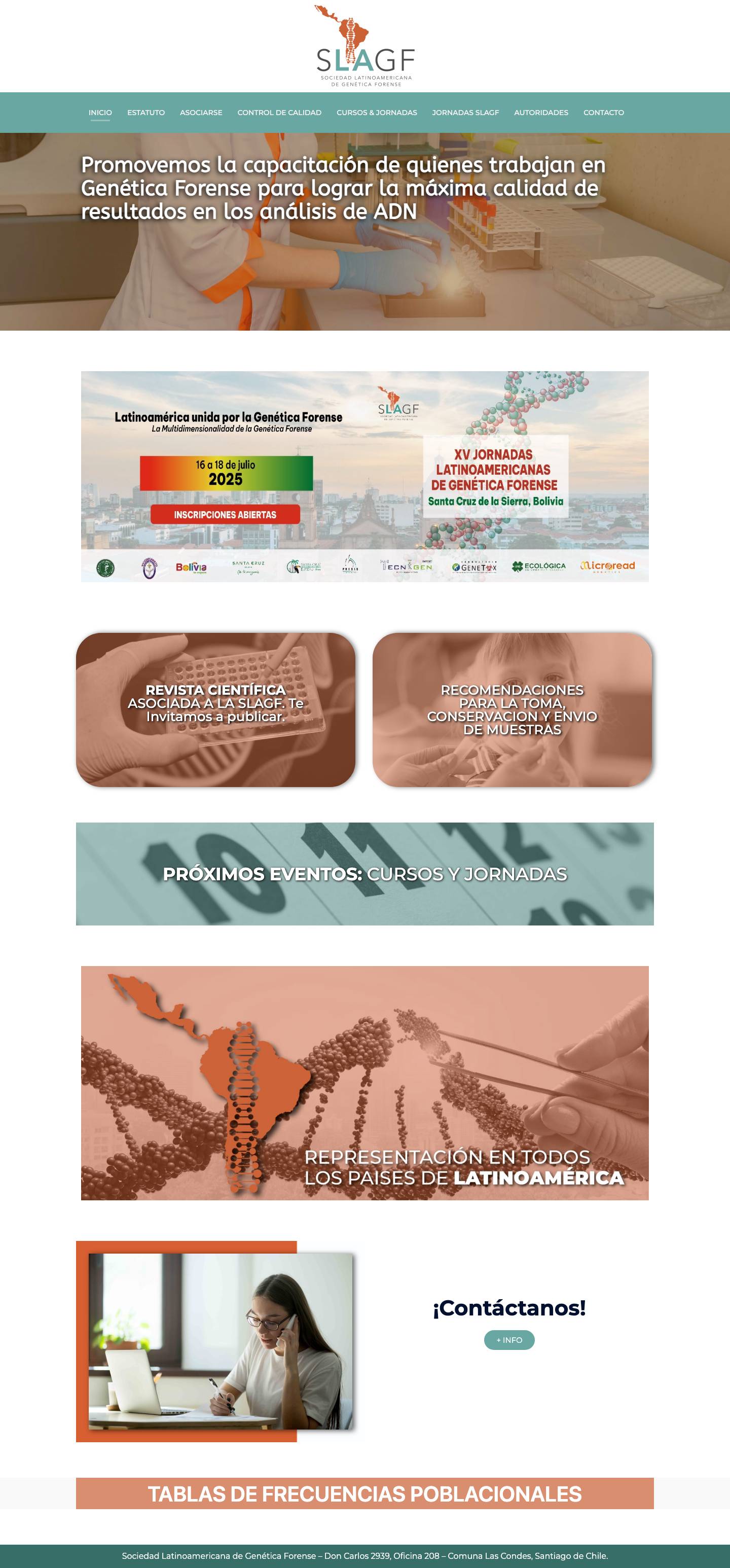 SLAGF – Sociedad Latinoaméricana de Génetica Forense - Full Screenshot