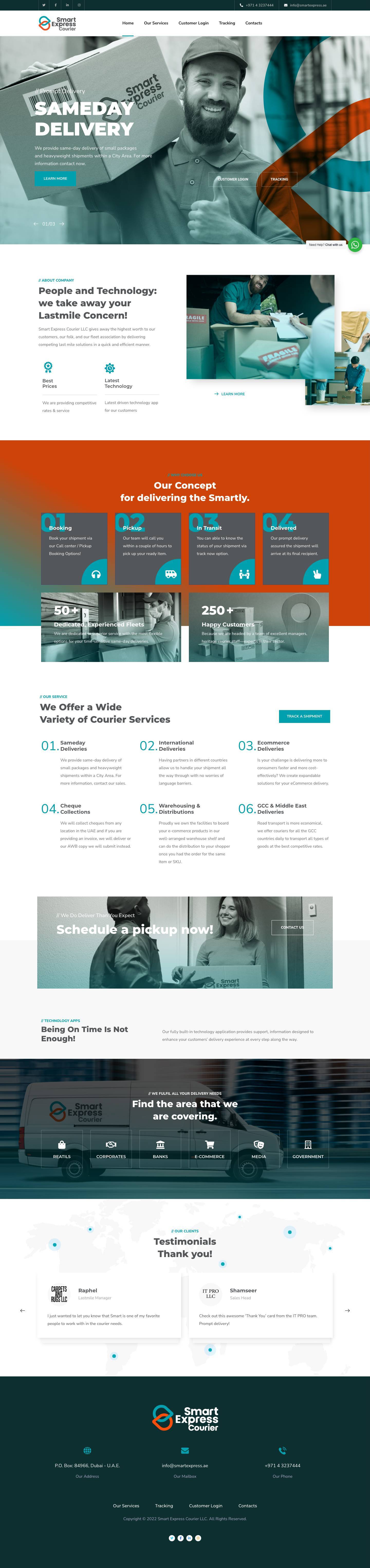 Smart Express Courier – Sameday Delivery Specialist in UAE - Full Screenshot