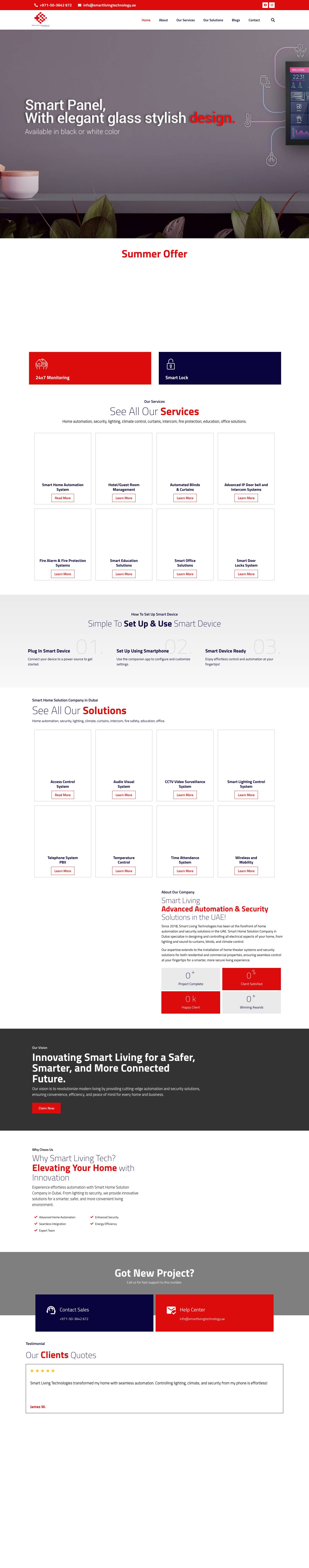 Smart Home Solution Company in Dubai - Smart Living Technology - Full Screenshot