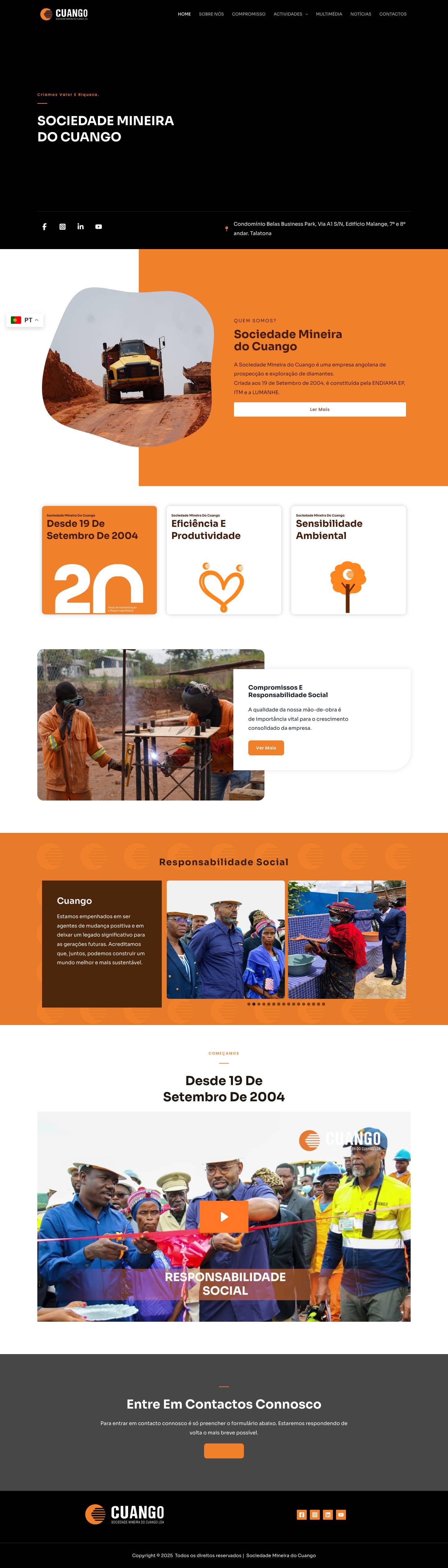 Sociedade Mineira do Cuango – Exploração de Diamantes - Full Screenshot