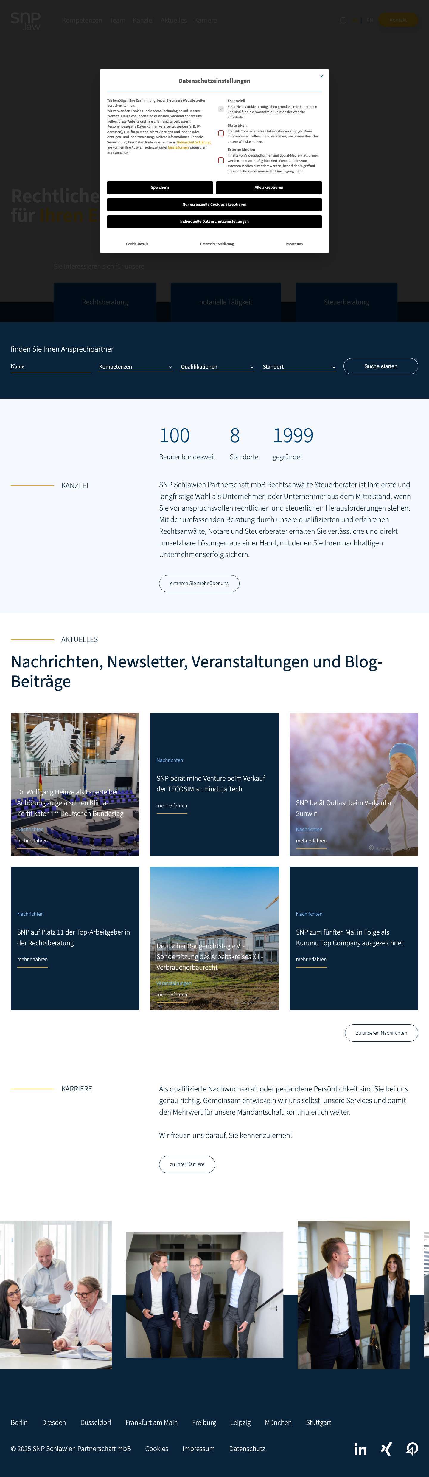 SNP Schlawien Partnerschaft mbB Rechtsanwälte Steuerberater | - Full Screenshot