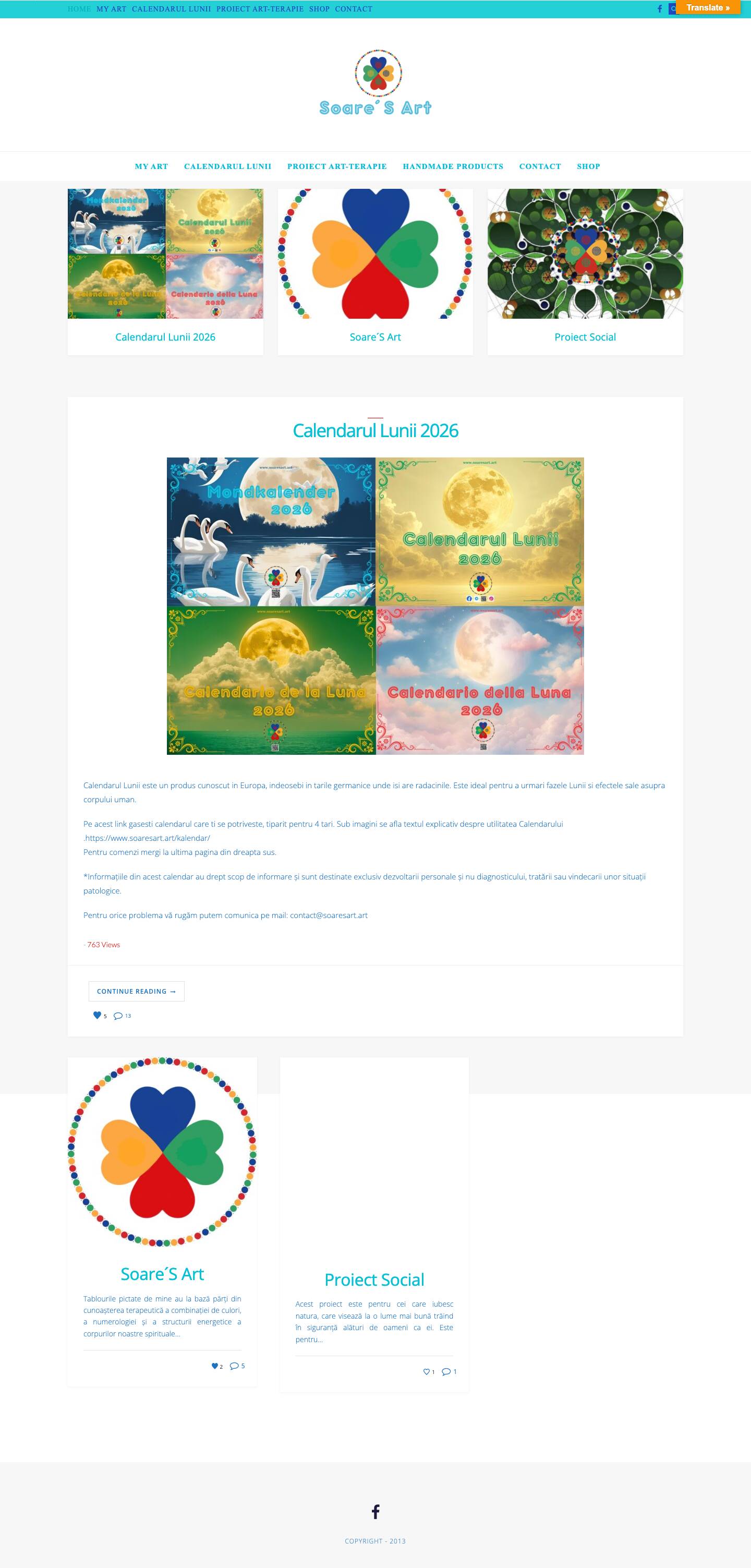 Soare'S Art | Calendarul Lunii - Full Screenshot