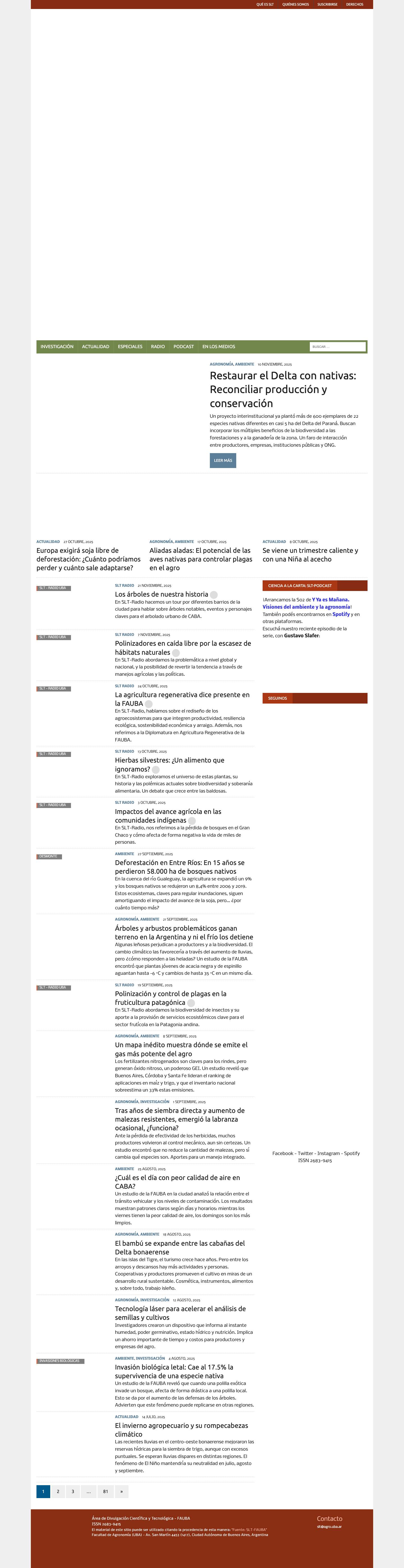 Sobre La Tierra | Agronomía y Ambiente para toda la comunidad - Full Screenshot