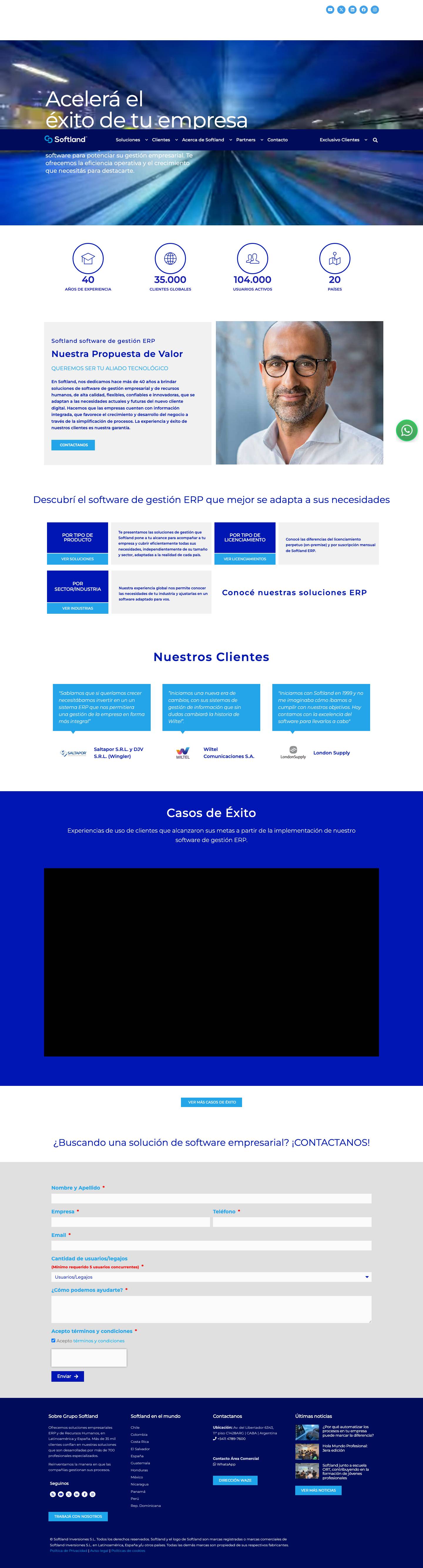 Software ERP Argentina - Sistema de gestión Softland - Full Screenshot