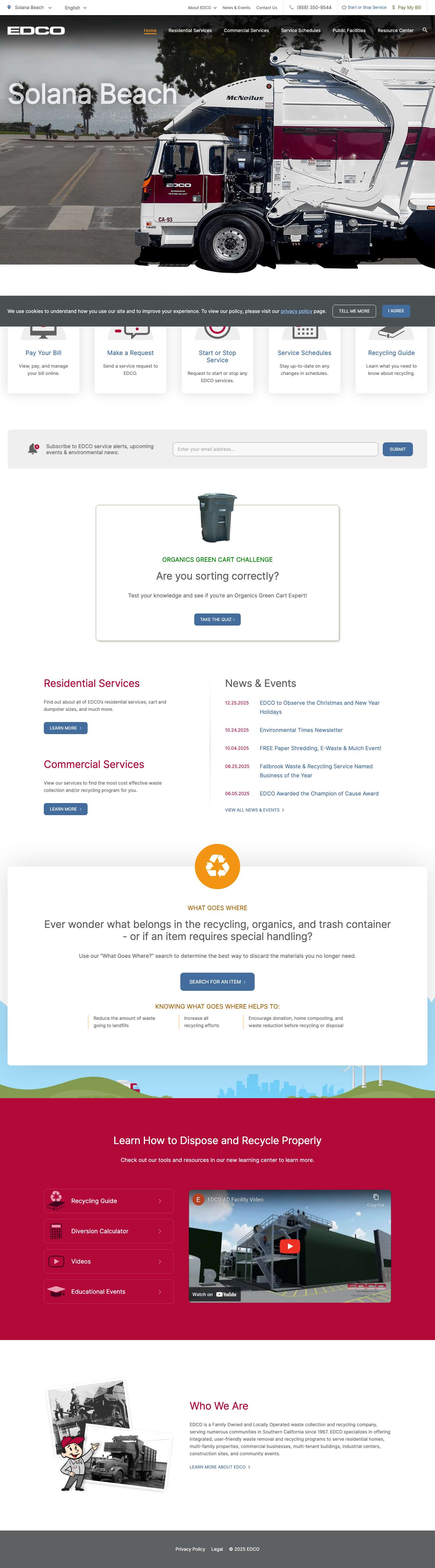 Residential and Commercial Waste - EDCO Solana Beach - Full Screenshot