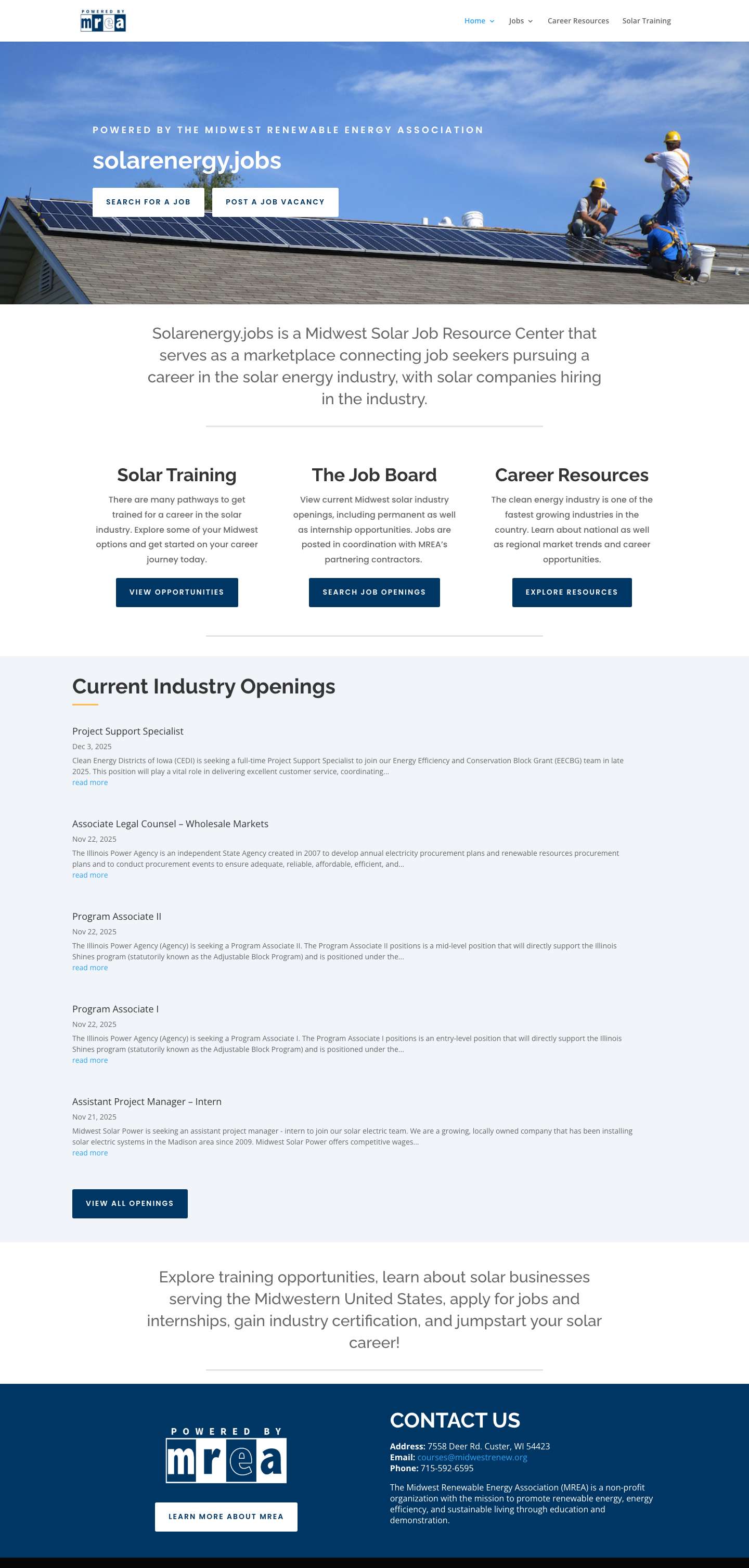 Home - Solarenergy.jobs - Full Screenshot