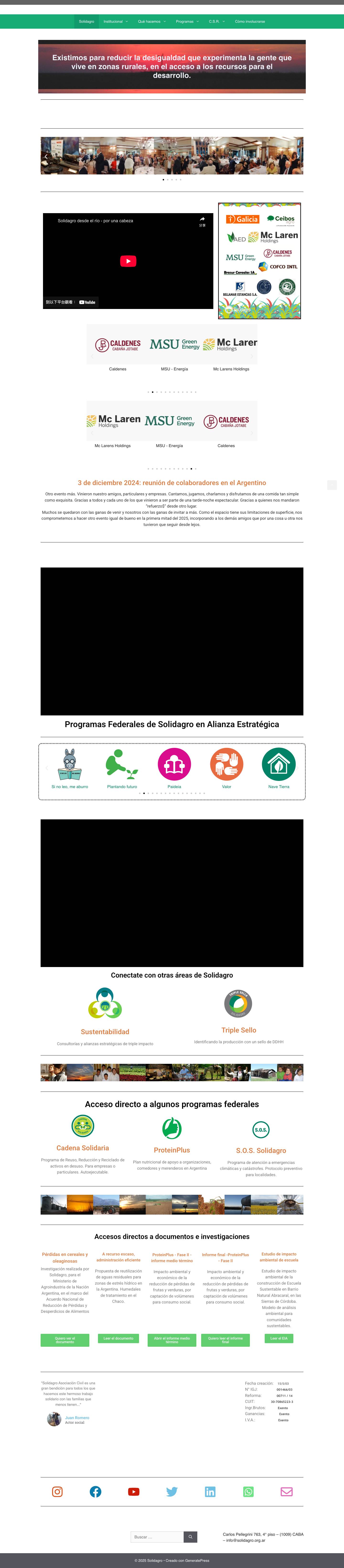 Solidagro Asociación Civil es la Red Solidaria del Agro - Full Screenshot