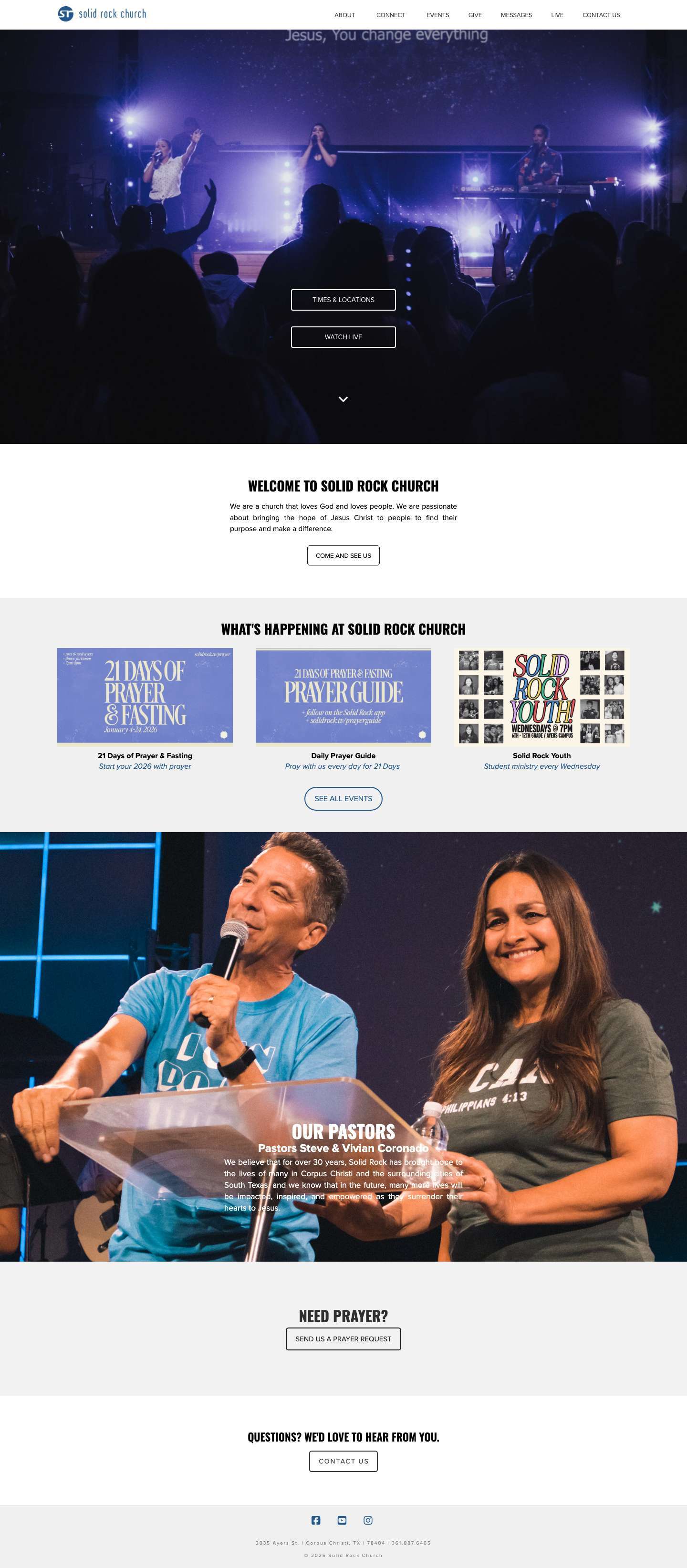 Home - Solid Rock Church - Full Screenshot